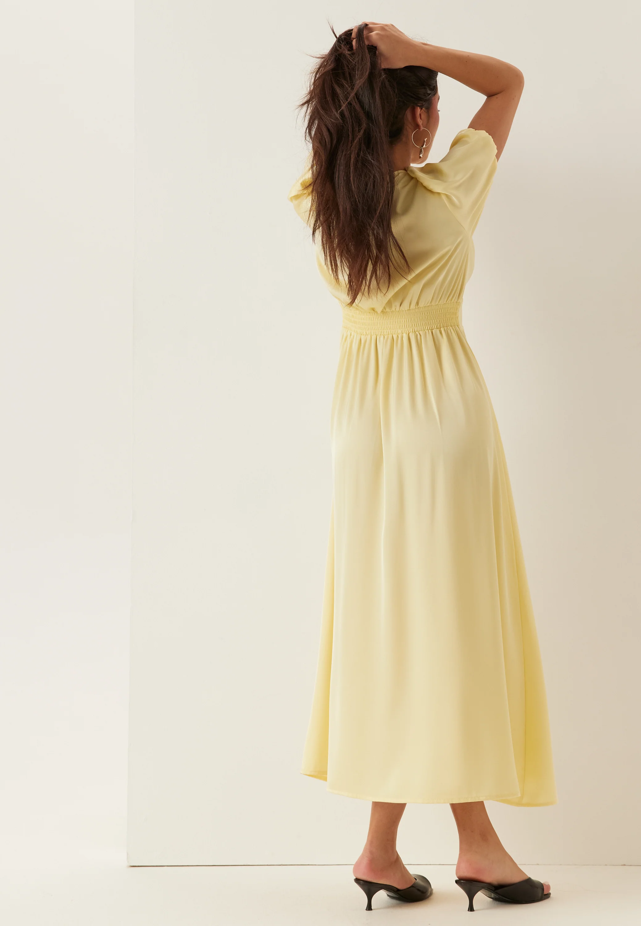 Satin Short Sleeve Maxi Dress - Image 3