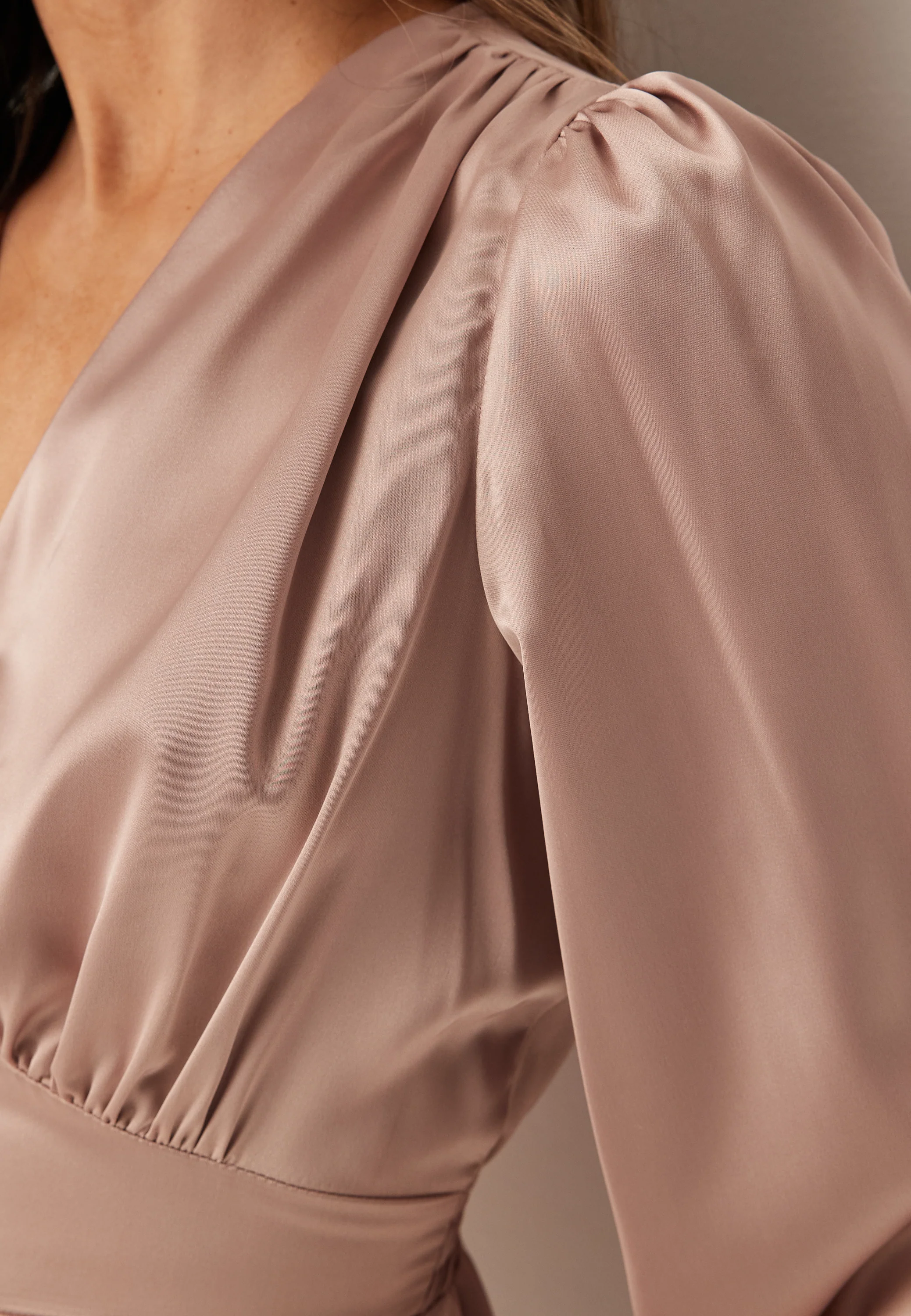 Satin V-neck Blouse - Image 4