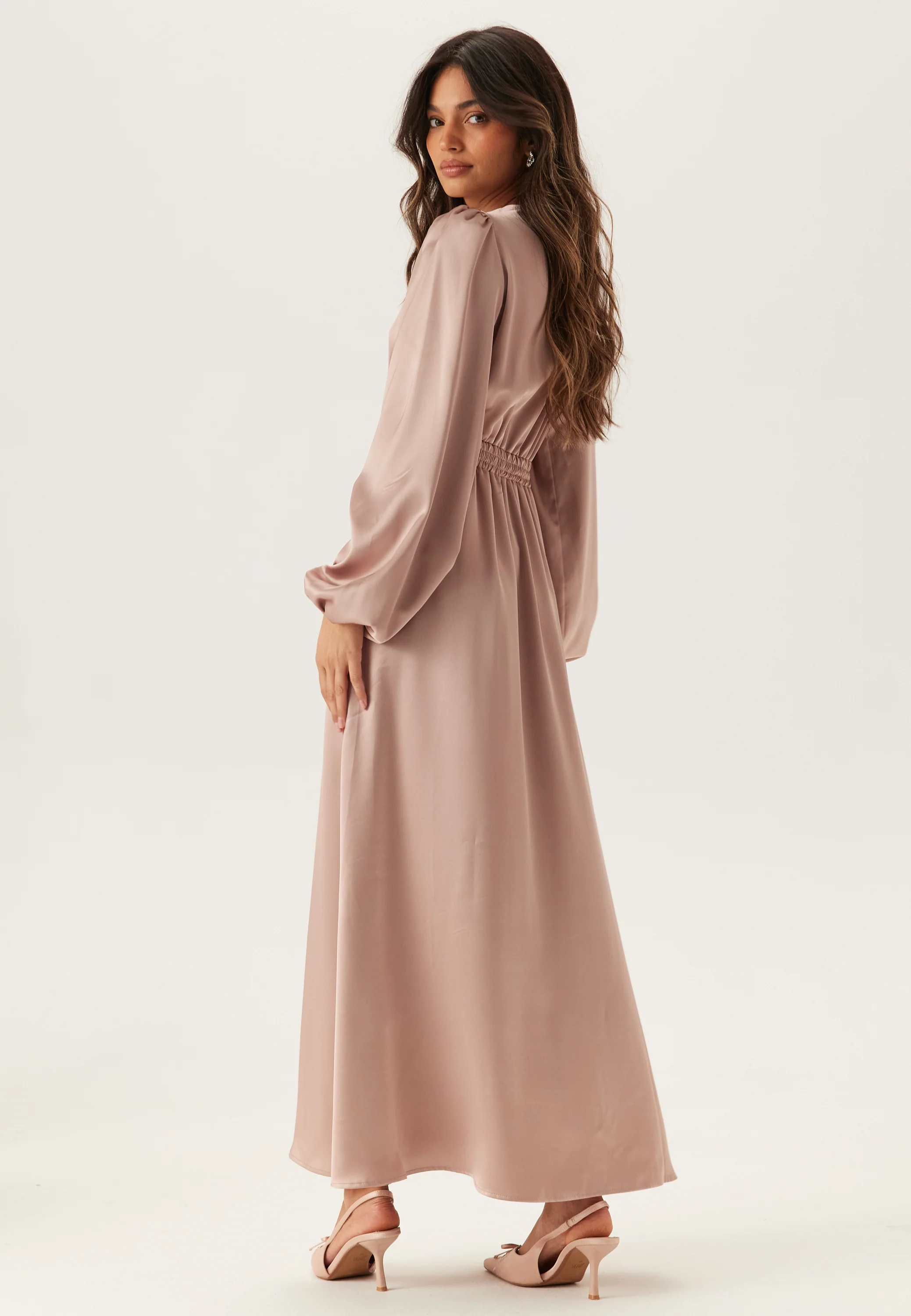 Satin V-neck Maxi Dress - Image 2
