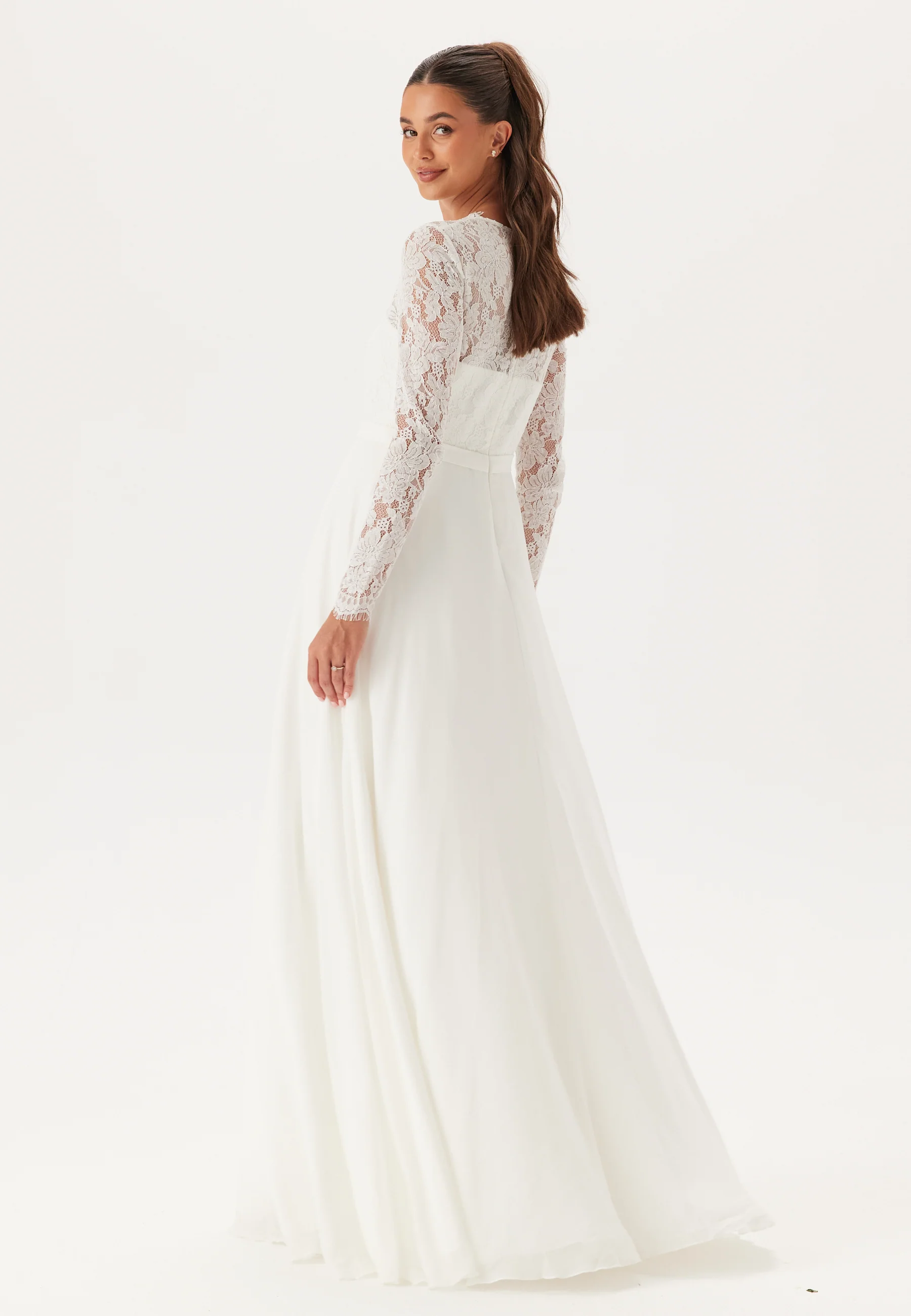 Scallop V-Neck Lace Gown - Image 2
