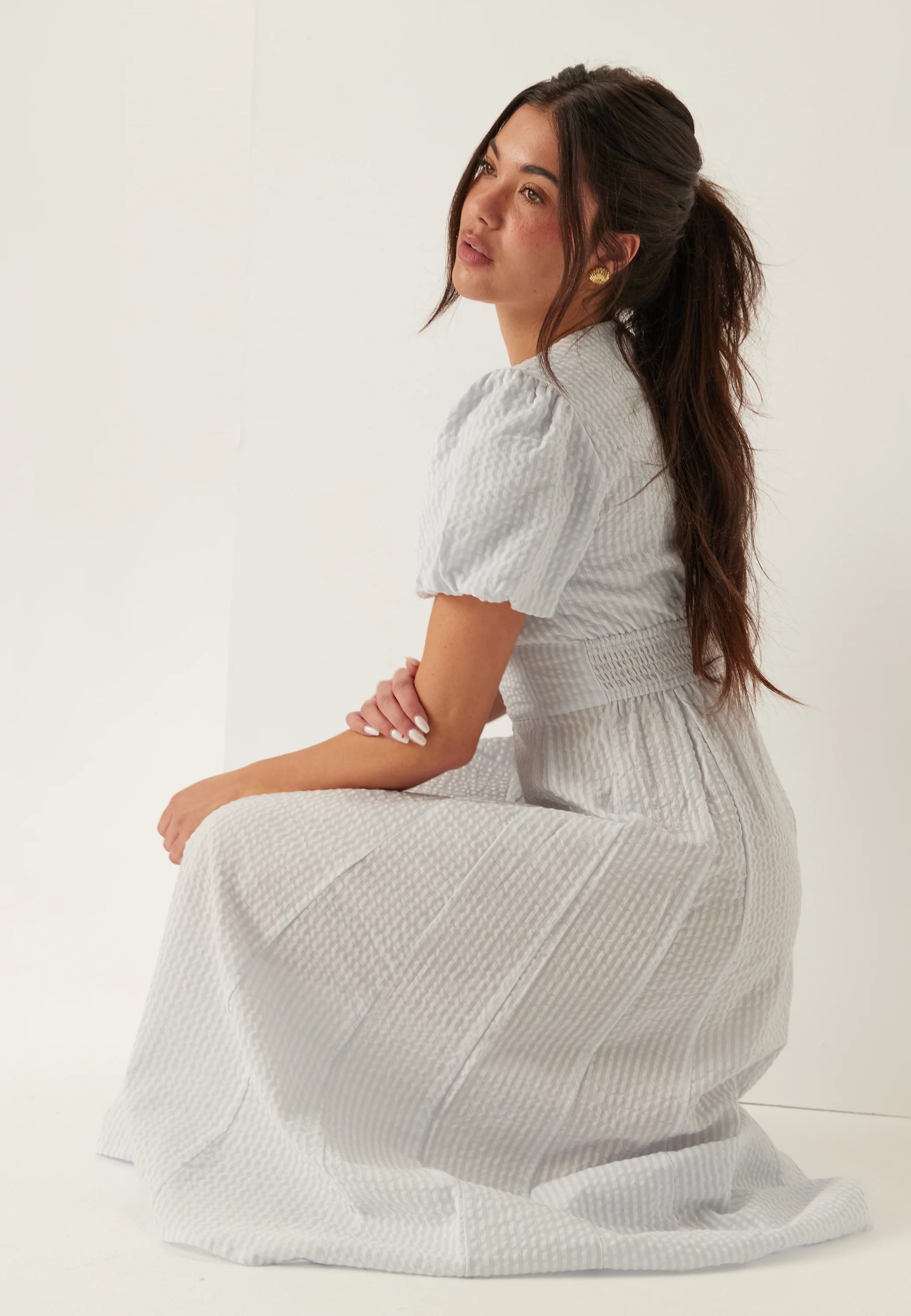 Seersucker Midi Dress - Image 3
