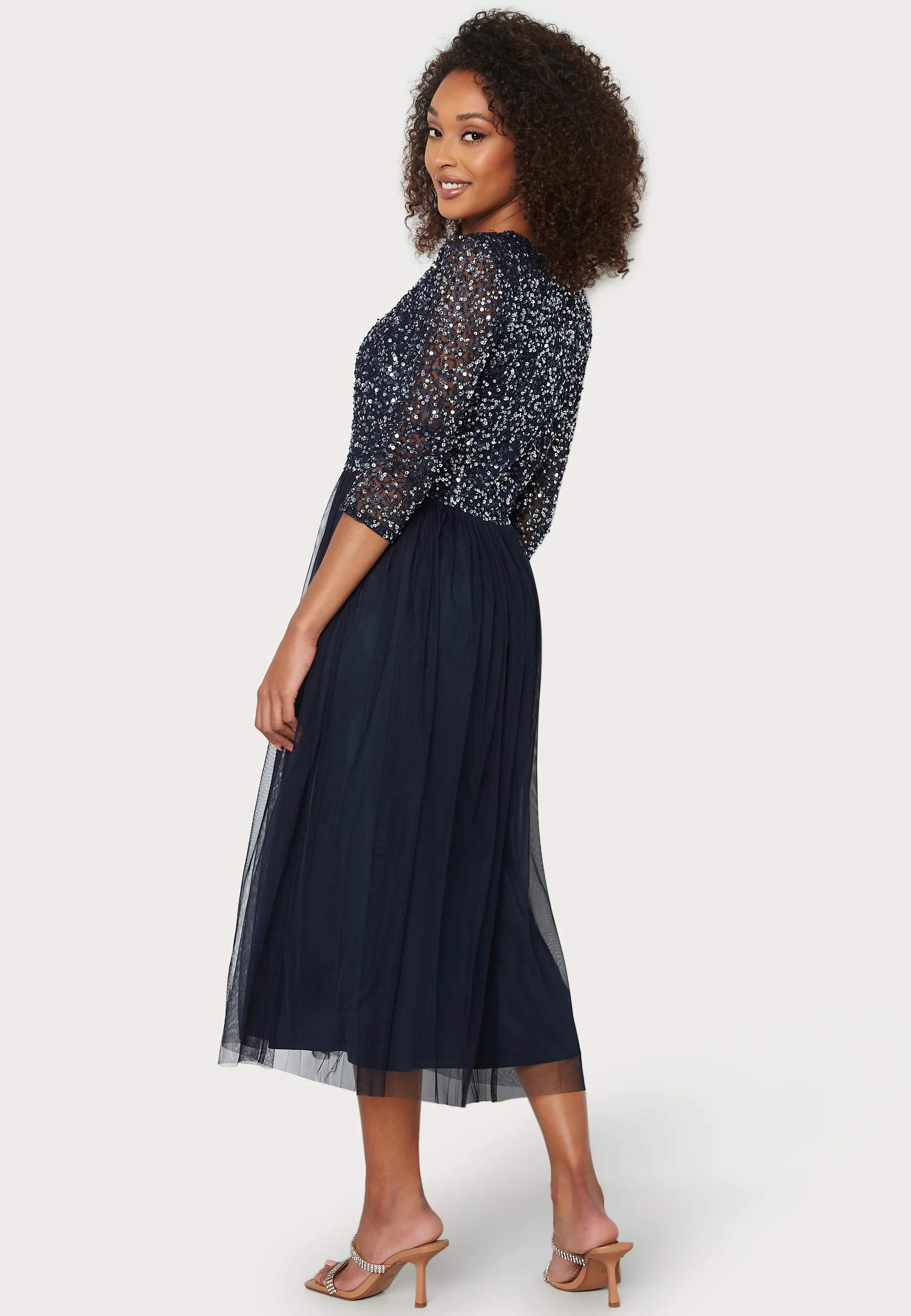 Sequin Bodice Mid Dress - Image 4