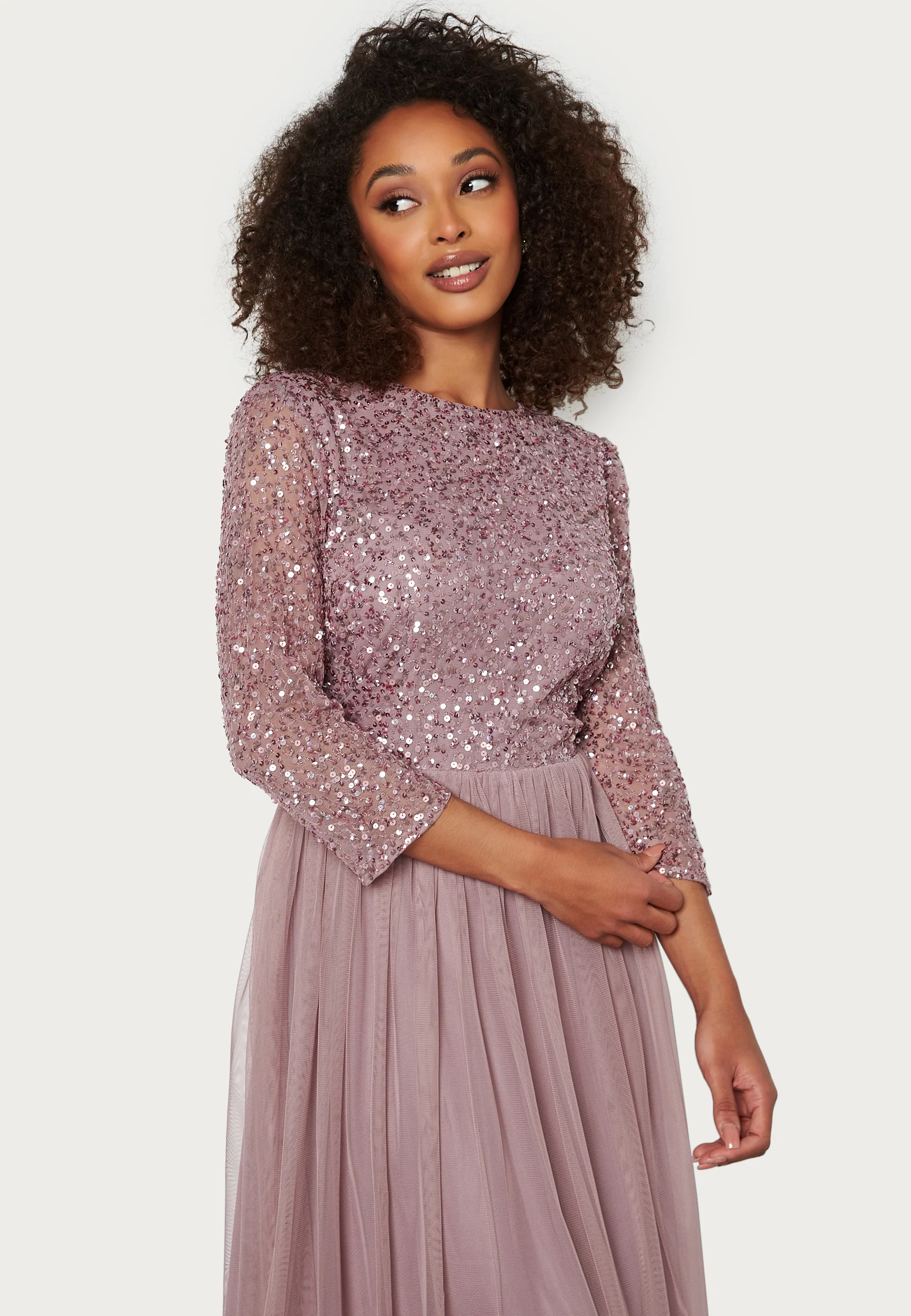 Sequin Bodice Mid Dress - Image 2