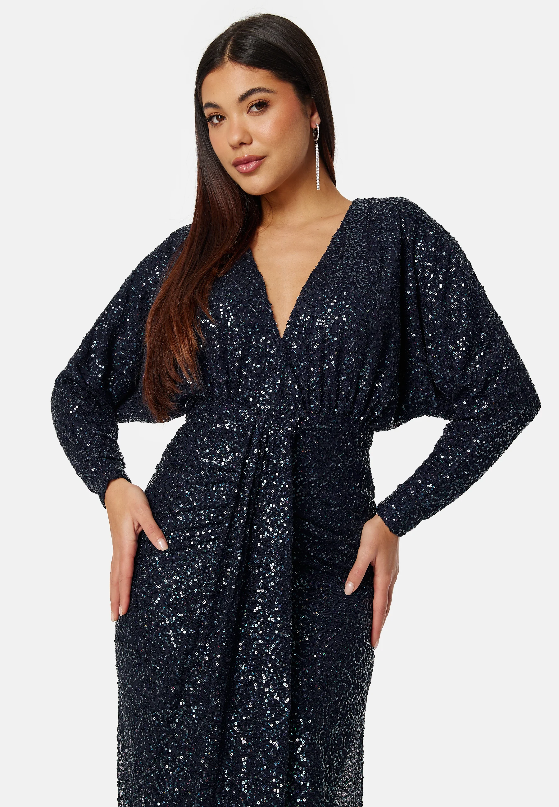Sequin Deep V Maxi Dress - Image 3