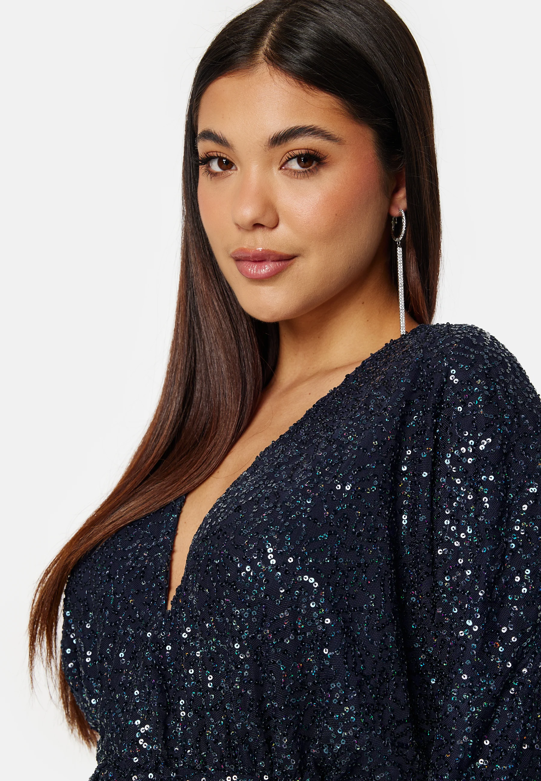 Sequin Deep V Maxi Dress - Image 4