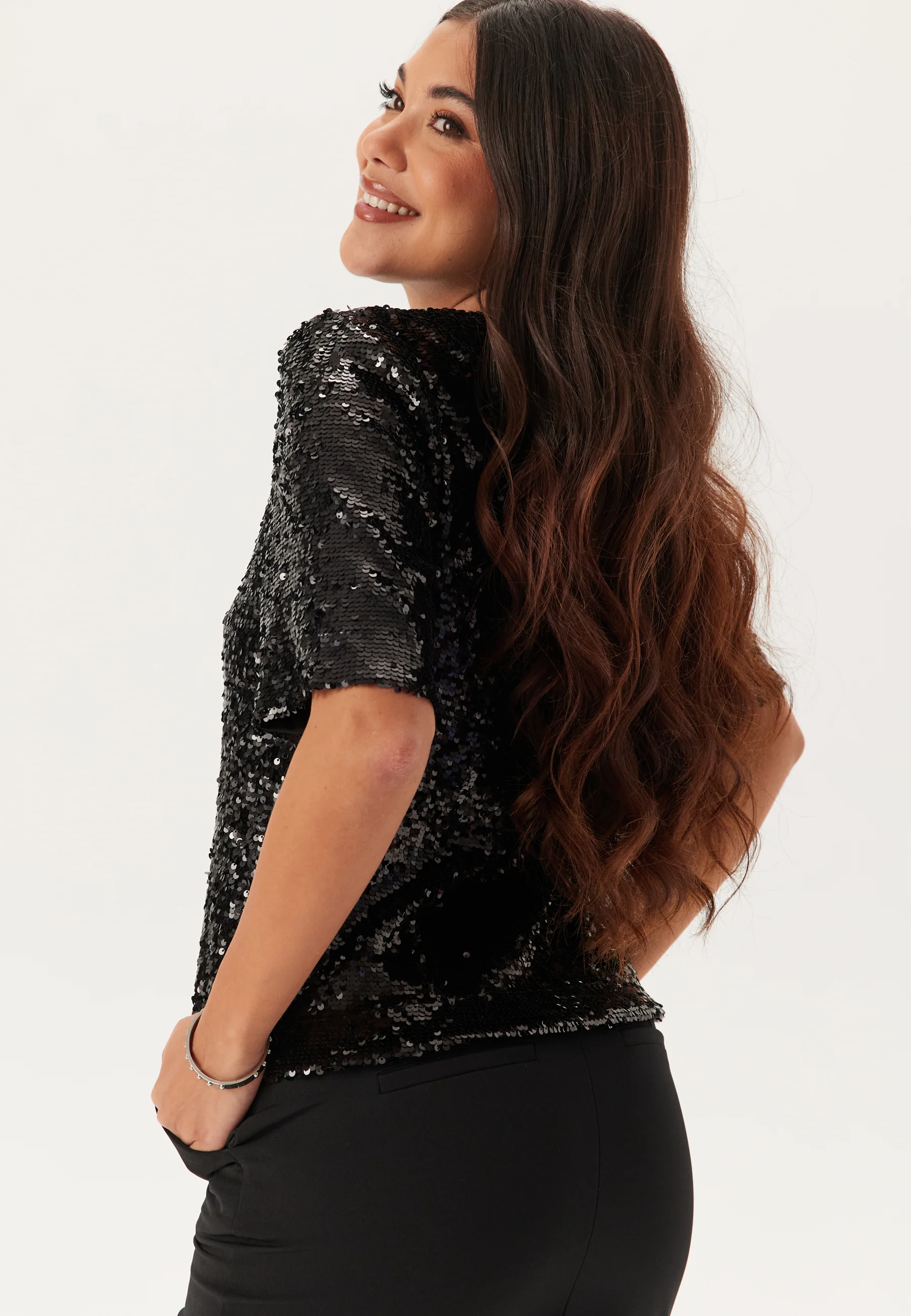 Sequin Short Sleeve Top - Image 3