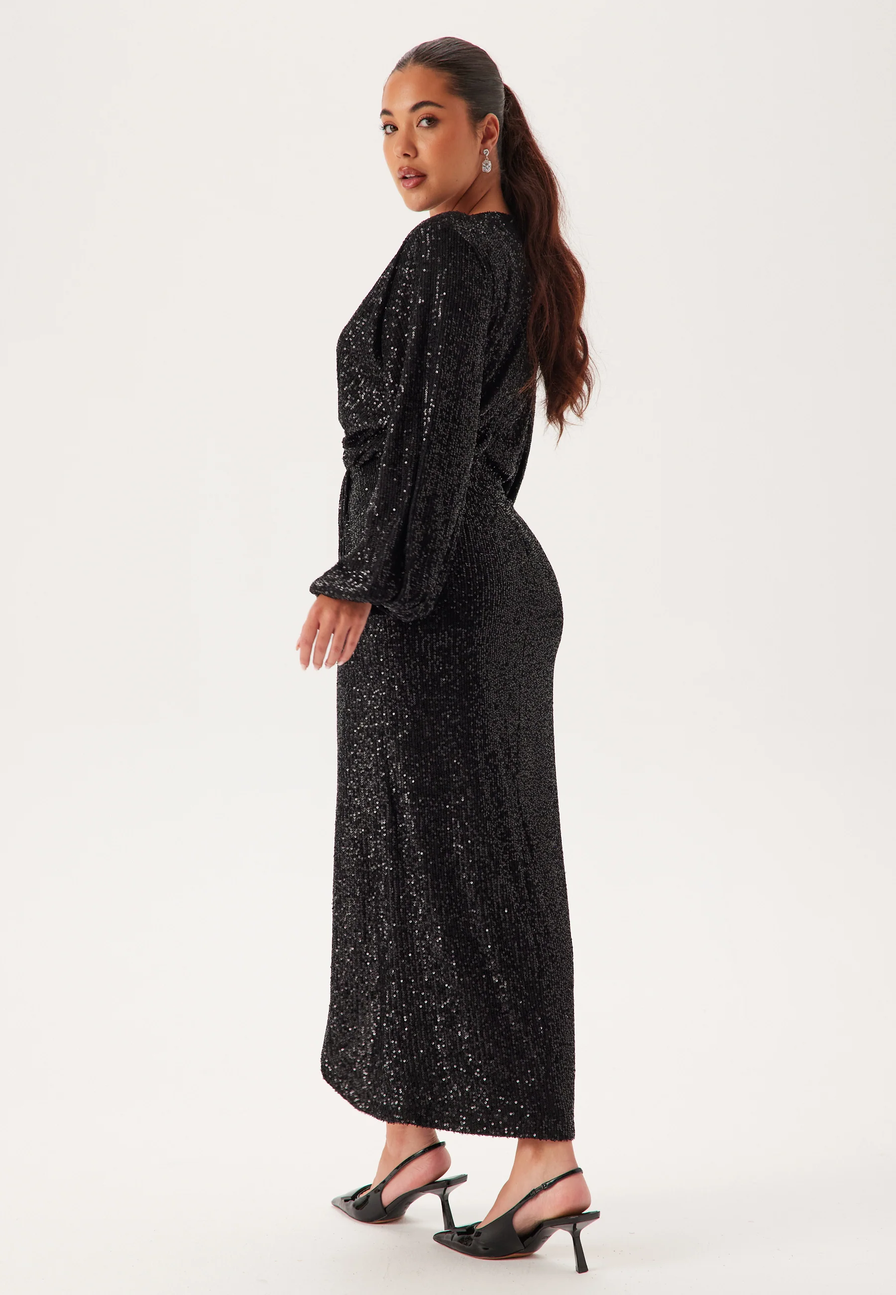 Sequin Wrap Gown - Image 2