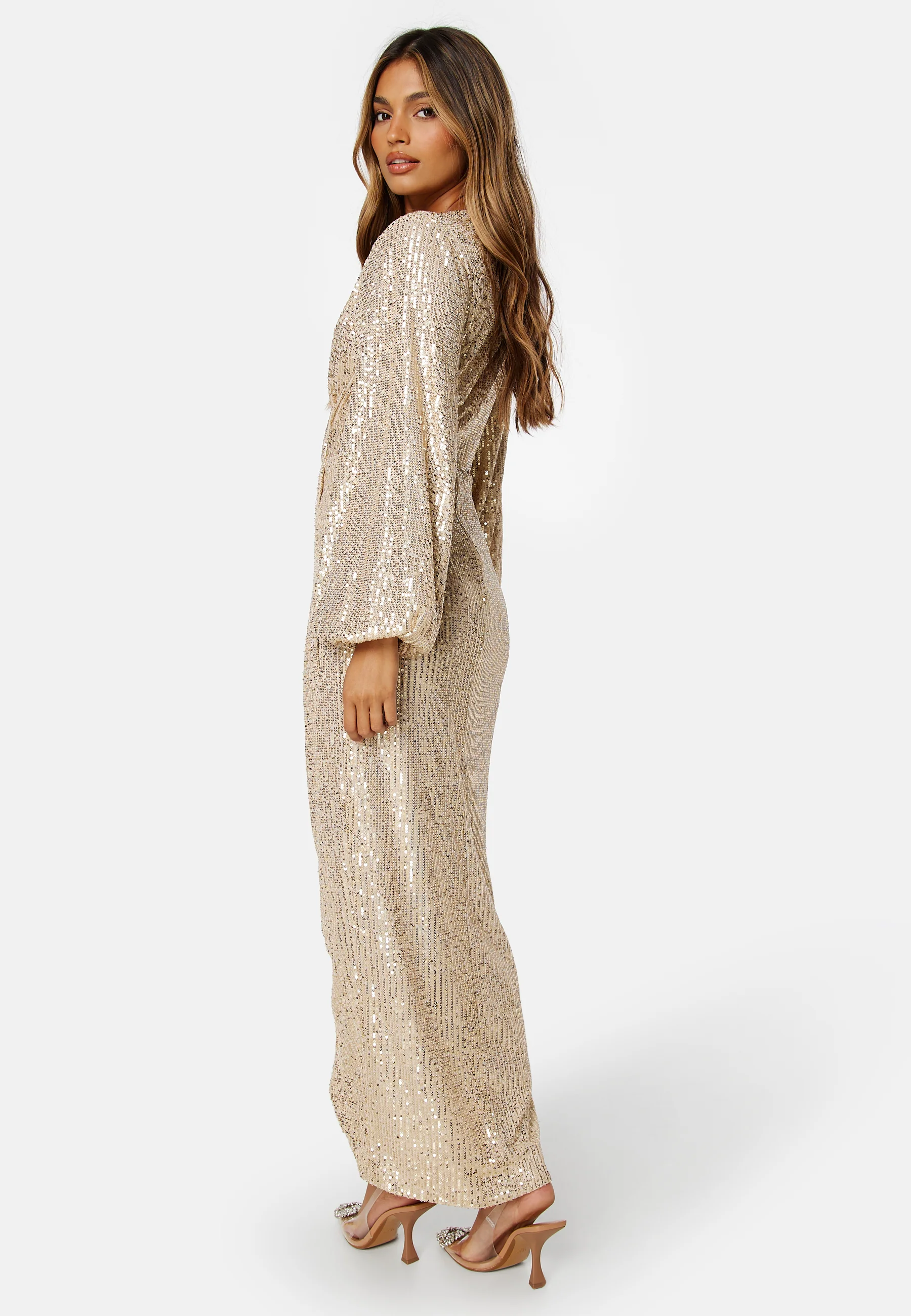 Sequin Wrap Gown - Image 2