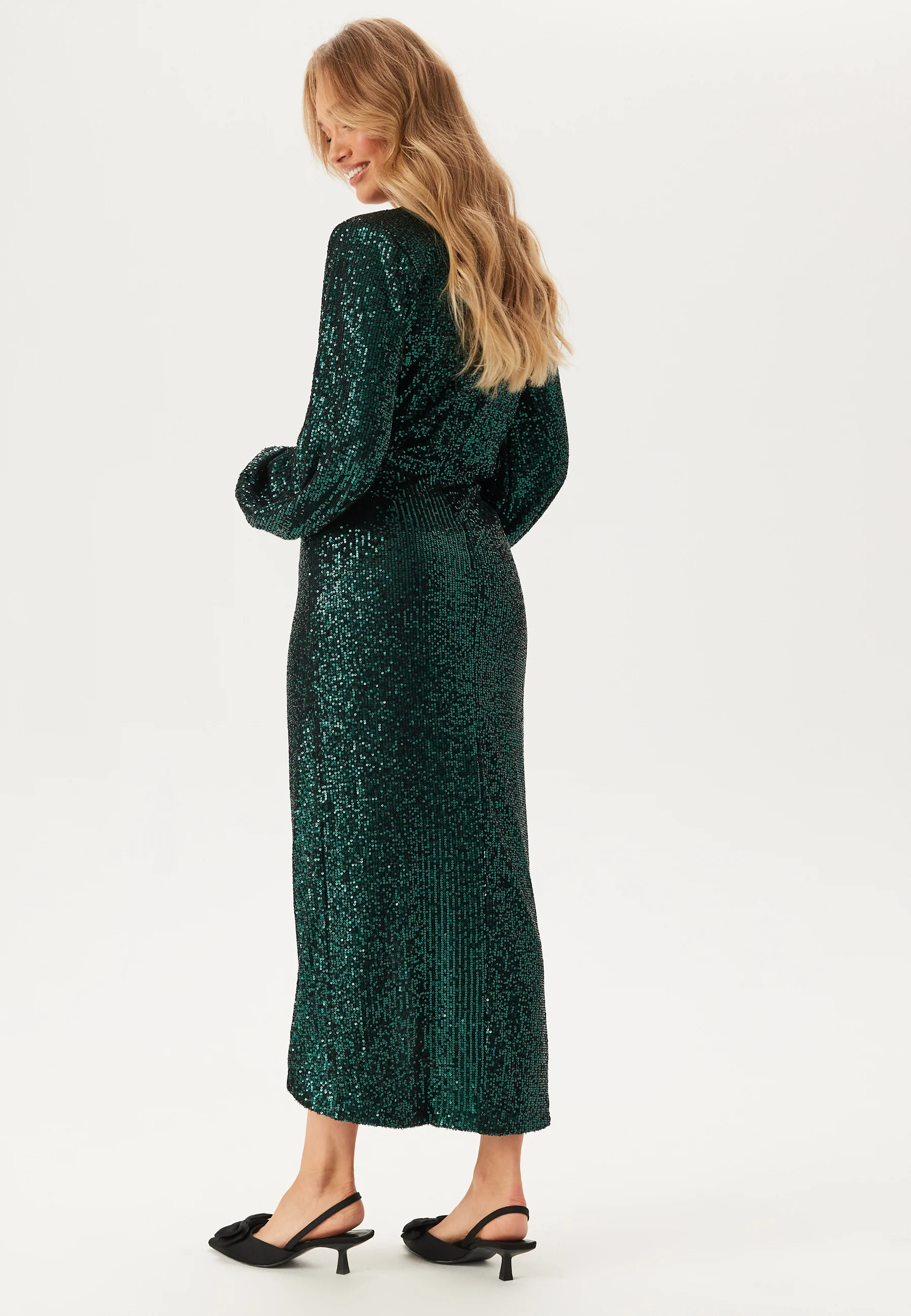 Sequin Wrap Gown - Image 2