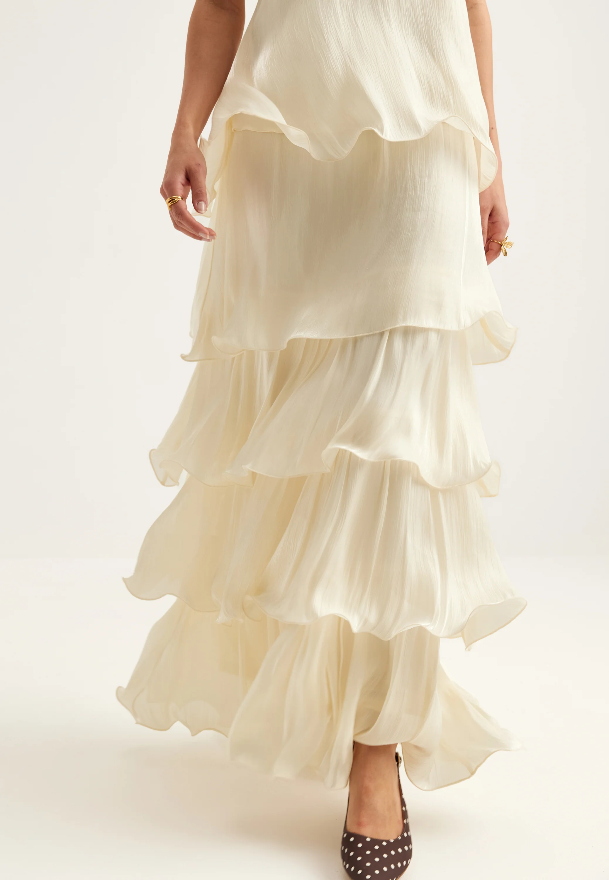 Shimmer Flounce Maxi Skirt - Image 6