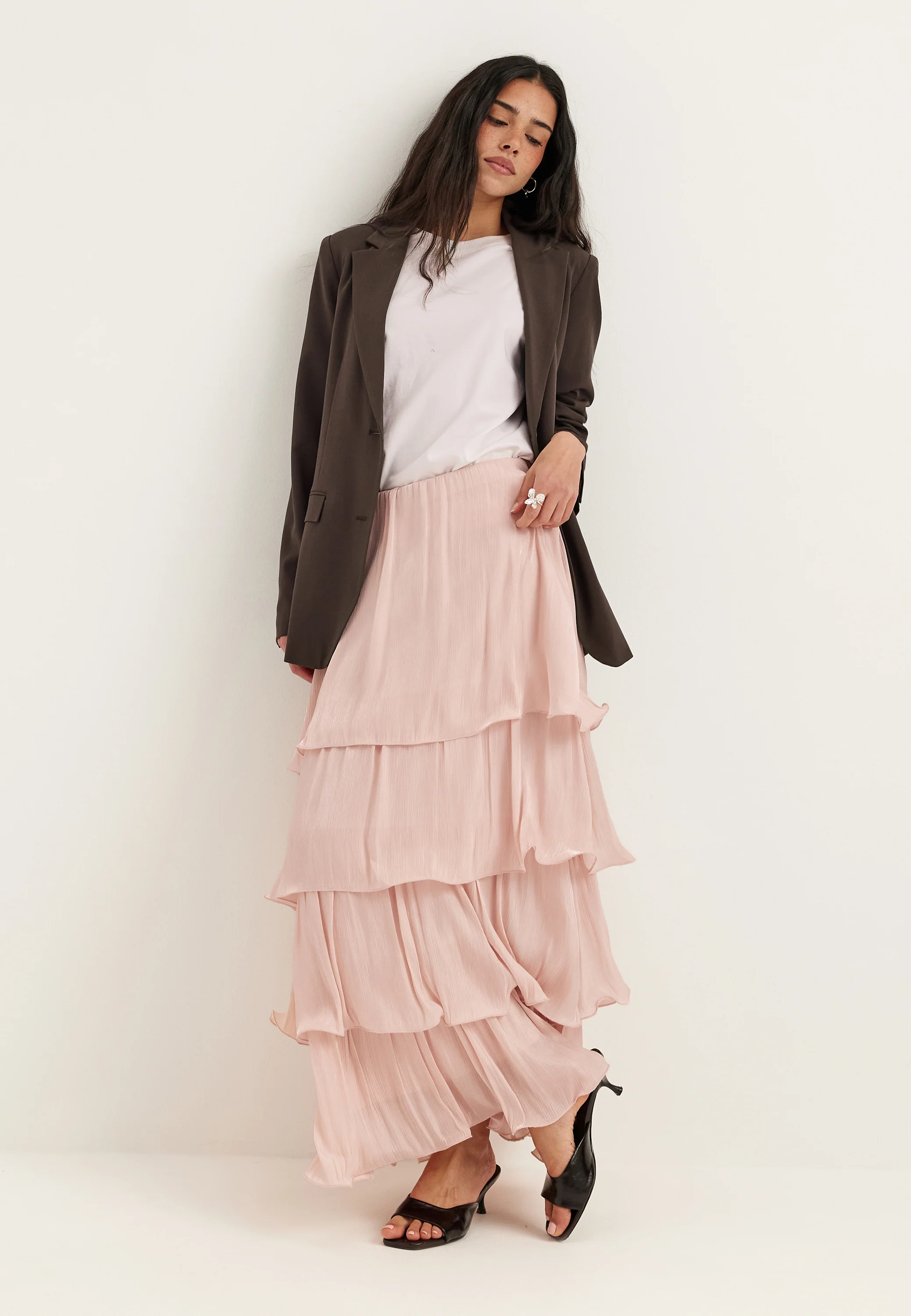 Shimmer Flounce Maxi Skirt - Image 8
