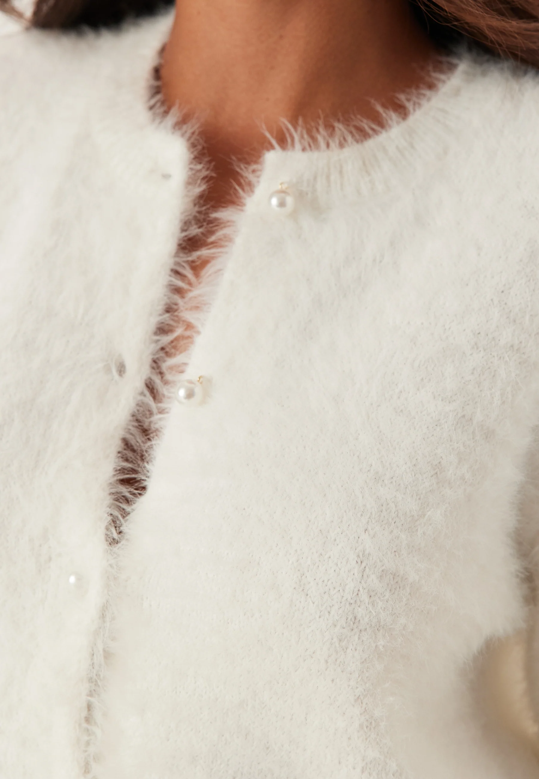 Short Sleeve Fluffy Knitted Cardigan - Image 5