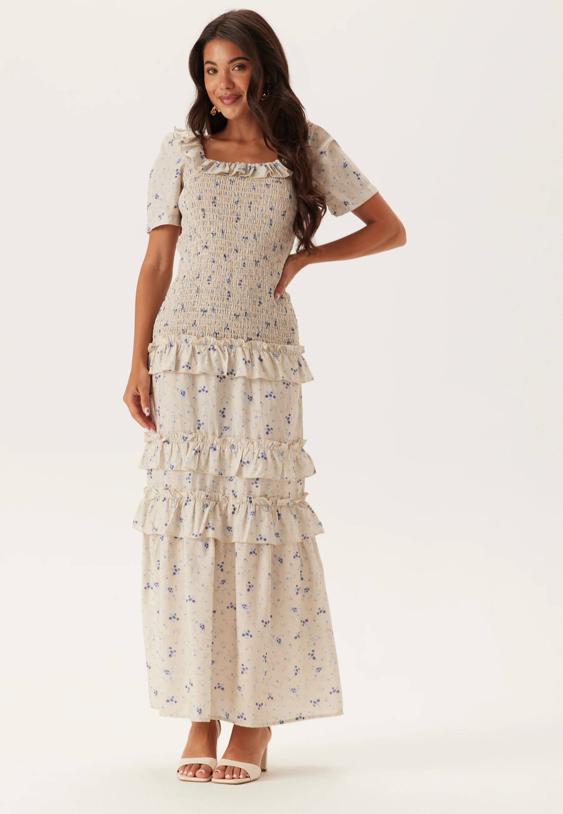 Short Sleeve Frill Maxi Dress - Image 5