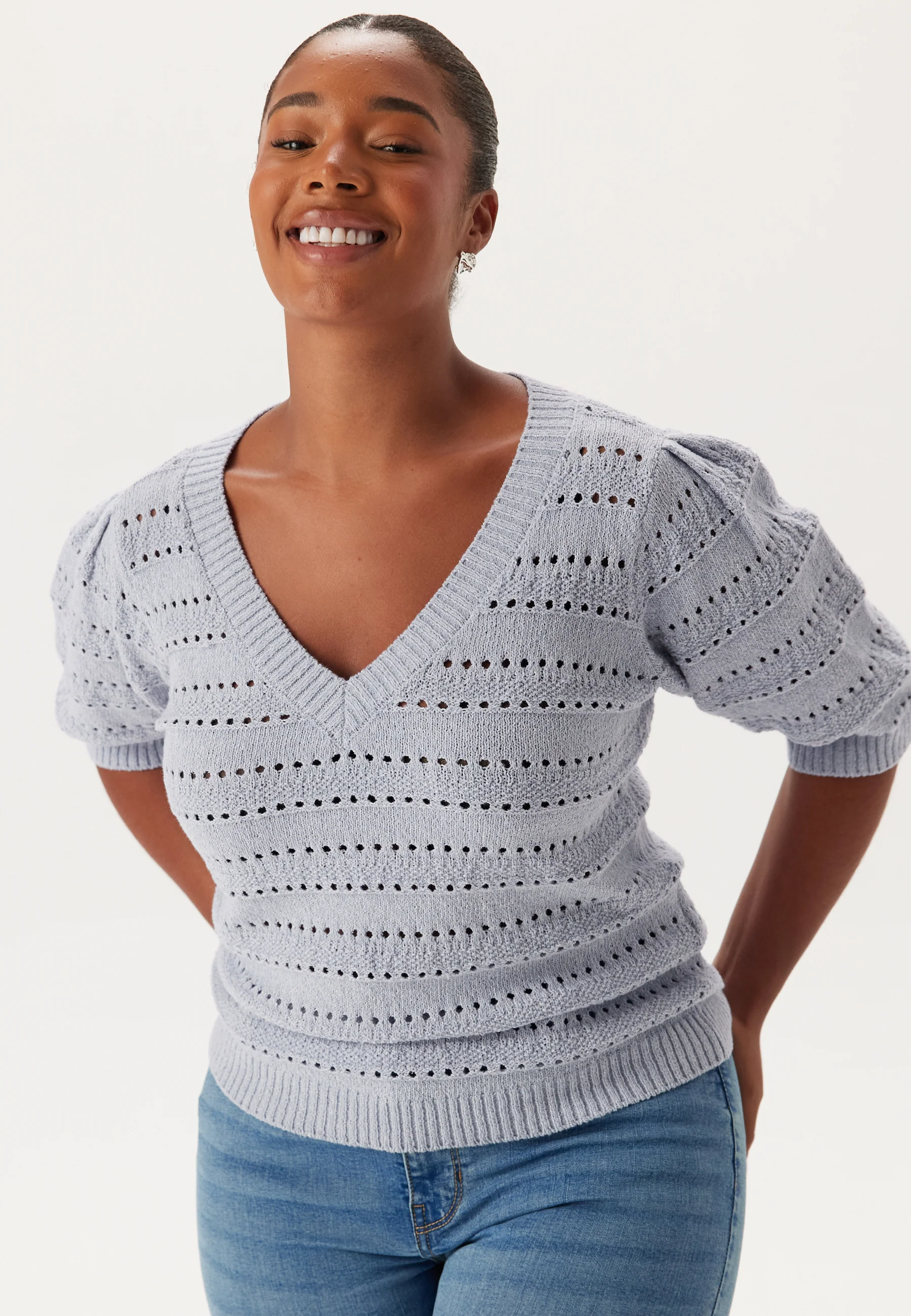 Short Sleeve Knit Sweater - Image 5