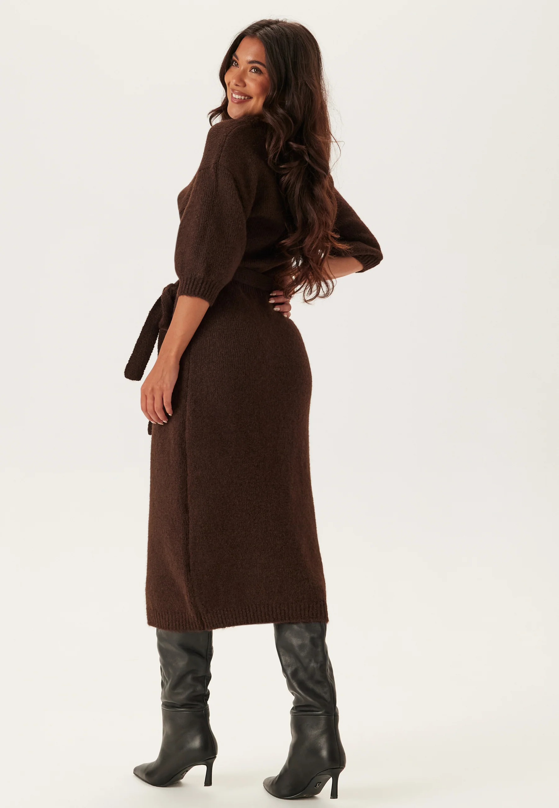 Short Sleeve Knitted Dress - Image 3