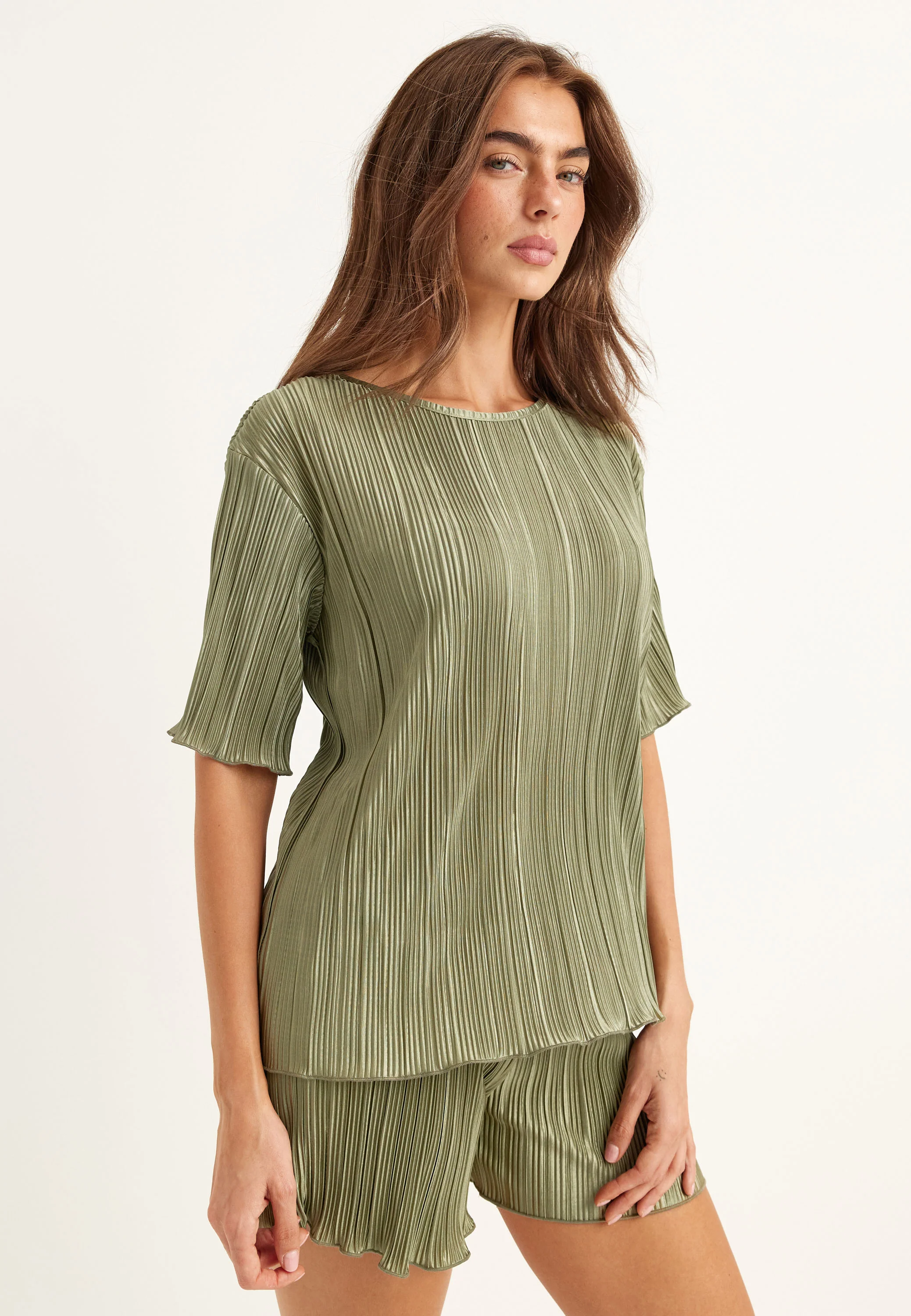 Short Sleeve Pleated Top - Image 2