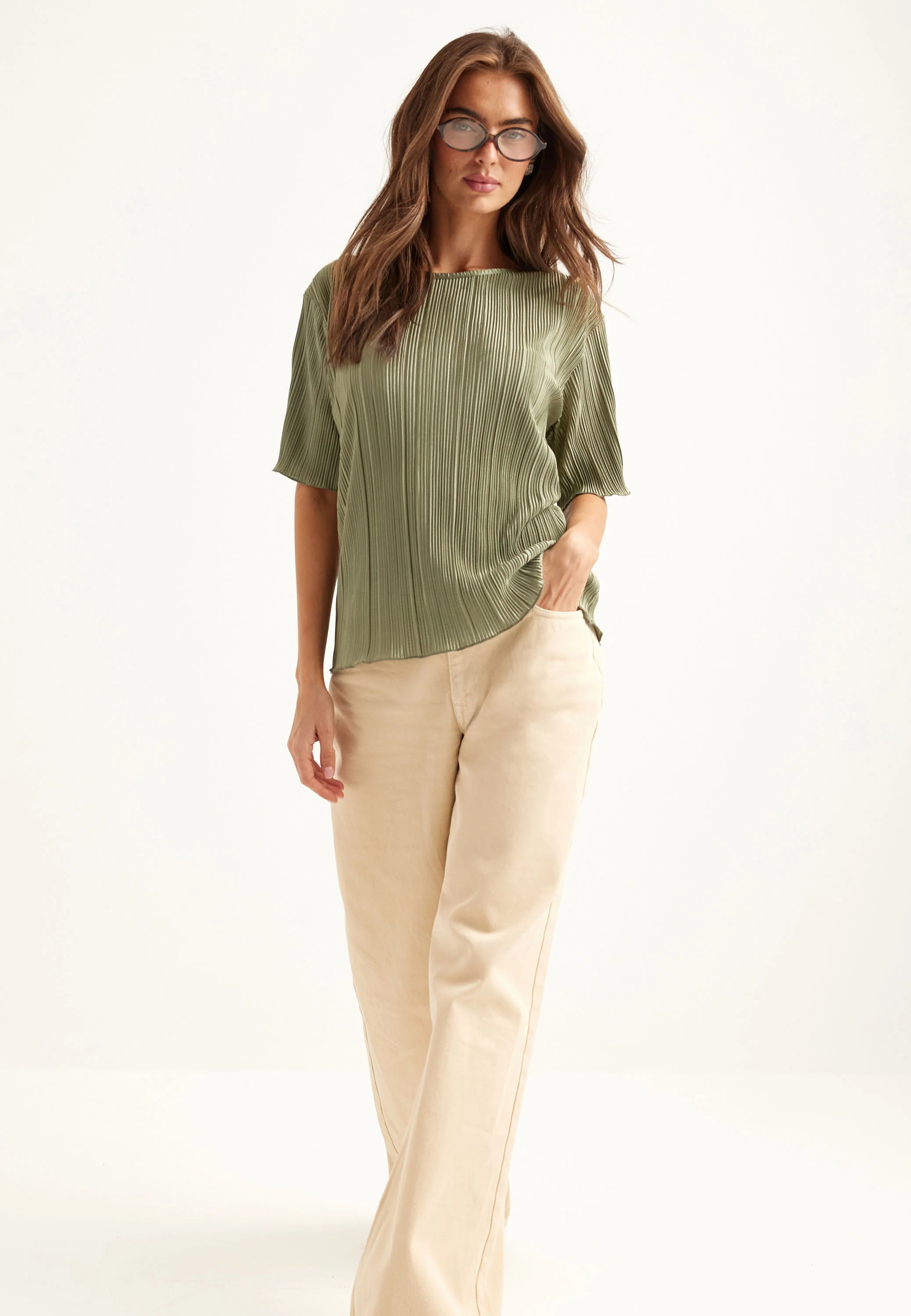 Short Sleeve Pleated Top - Image 6
