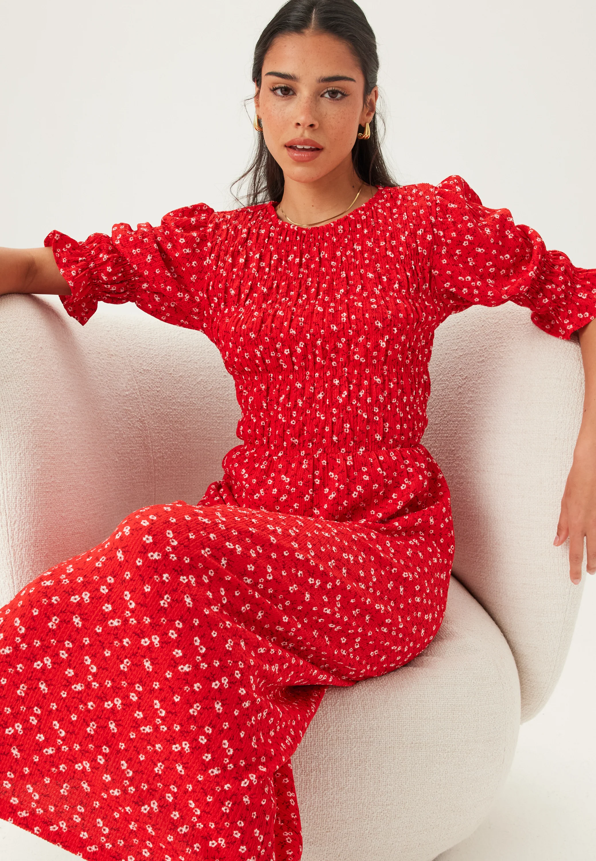 Short Sleeve Smock Dress - Image 3
