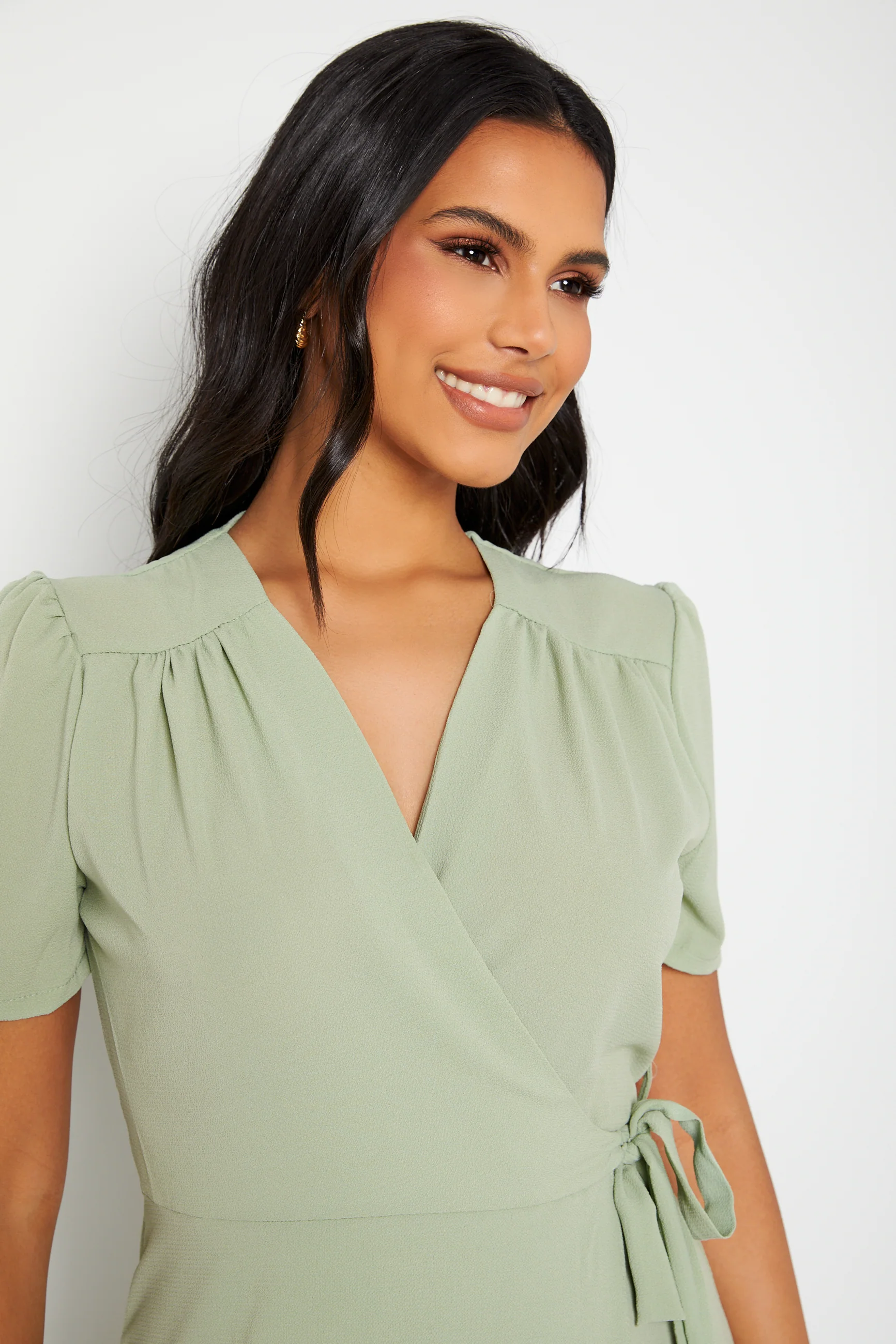 Short Sleeve Wrap Dress - Image 5