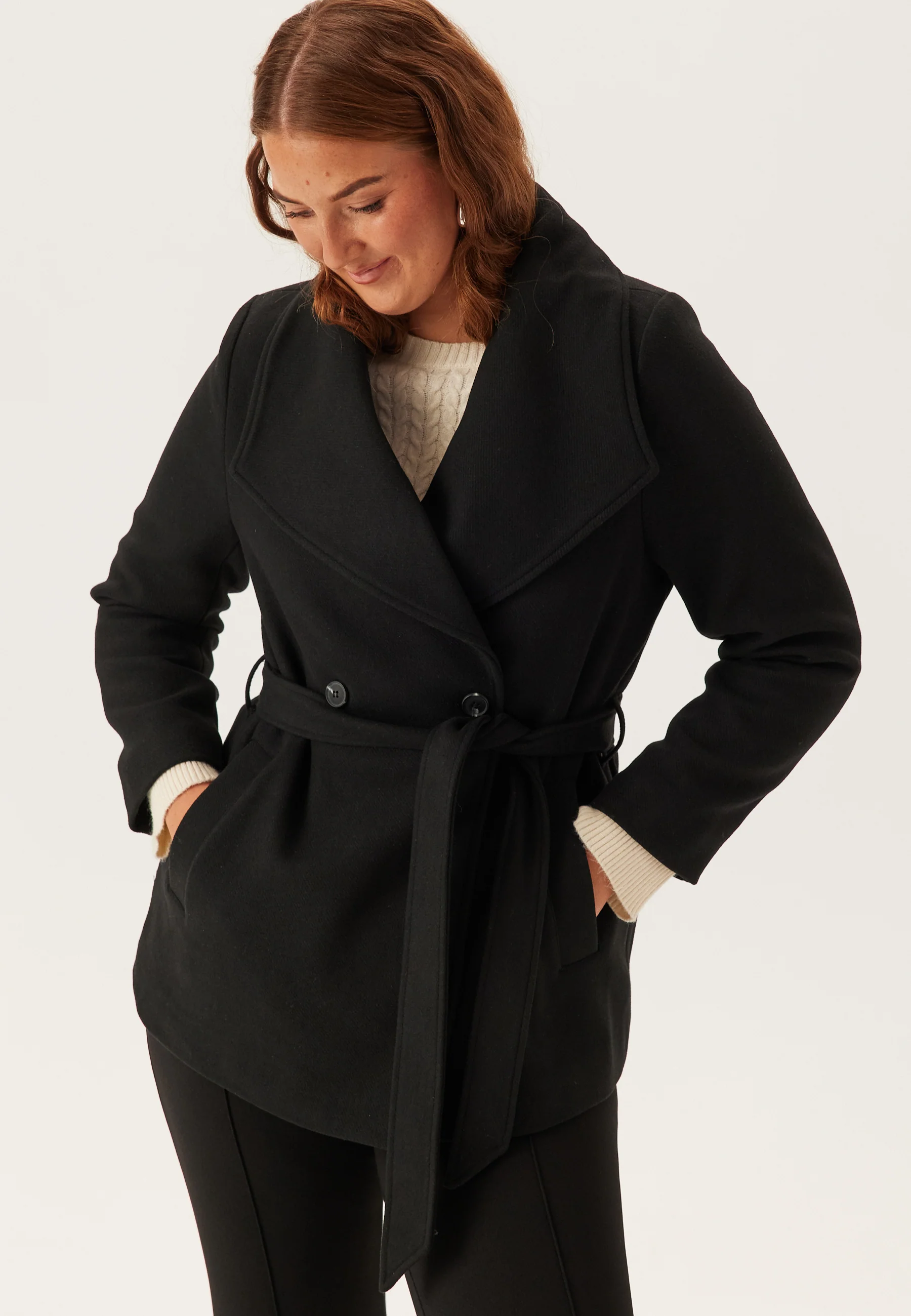 Short Wool Blend Coat - Image 10