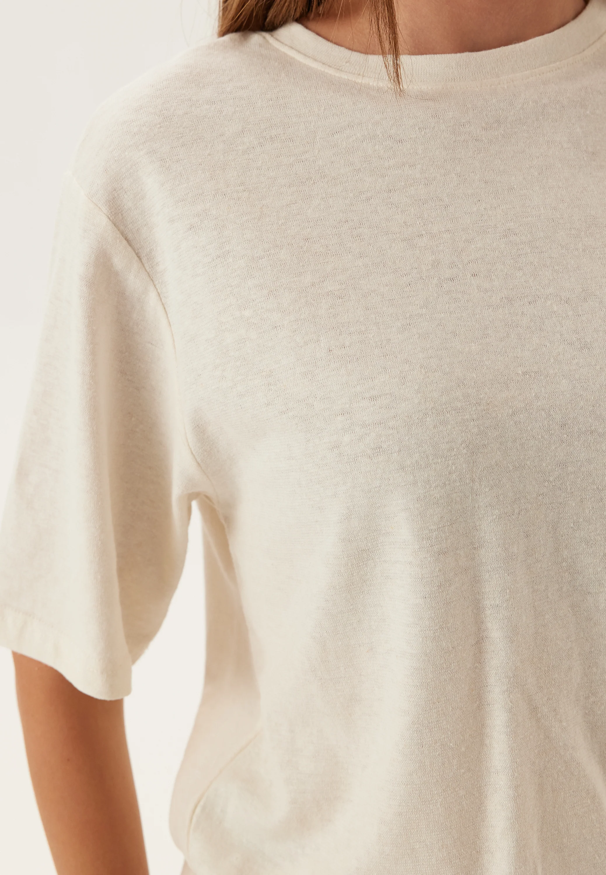 Slfada Ss Linen Blend Tee - Image 4
