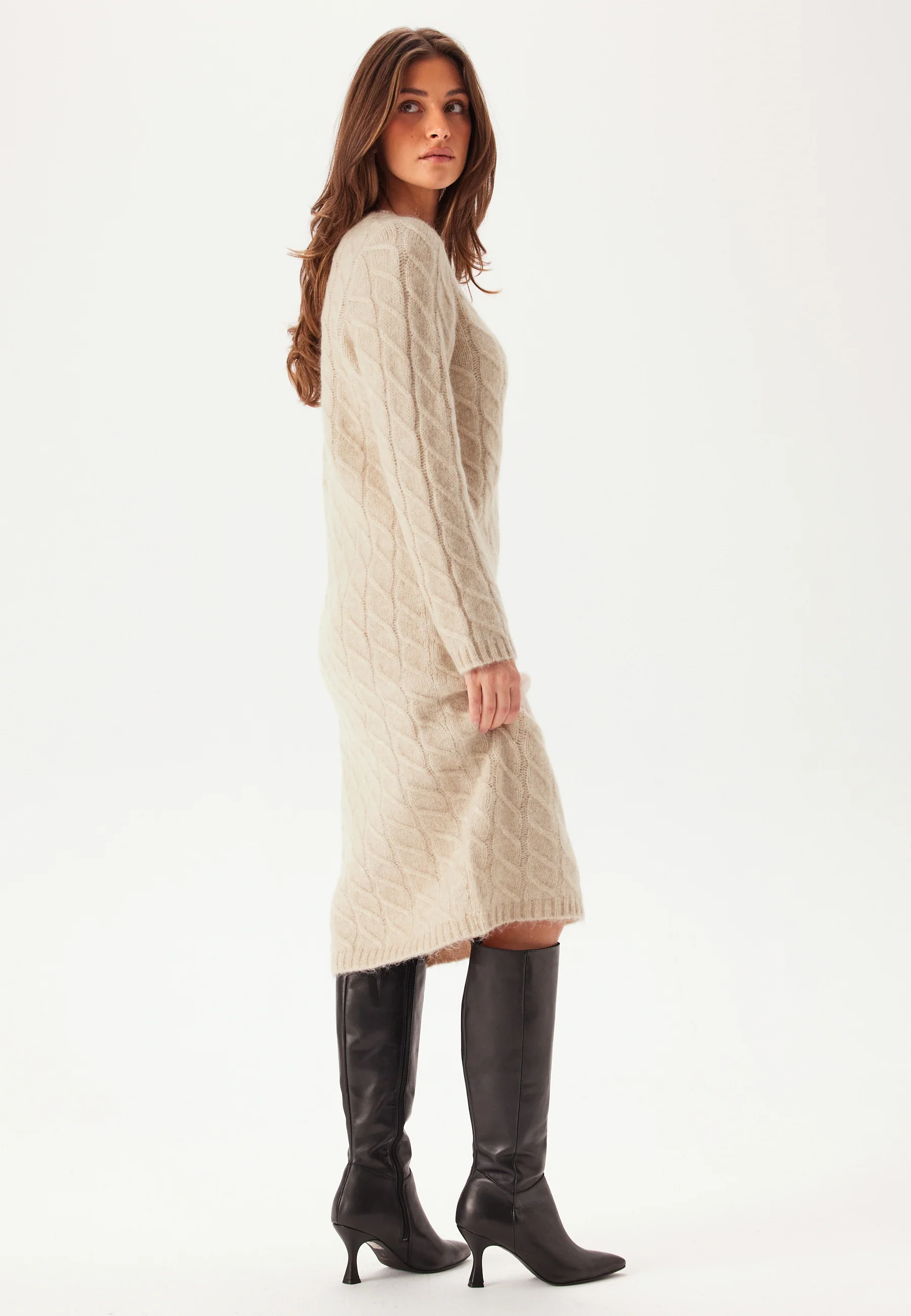 Slfalmina Ls Knit Cable Dress - Image 3