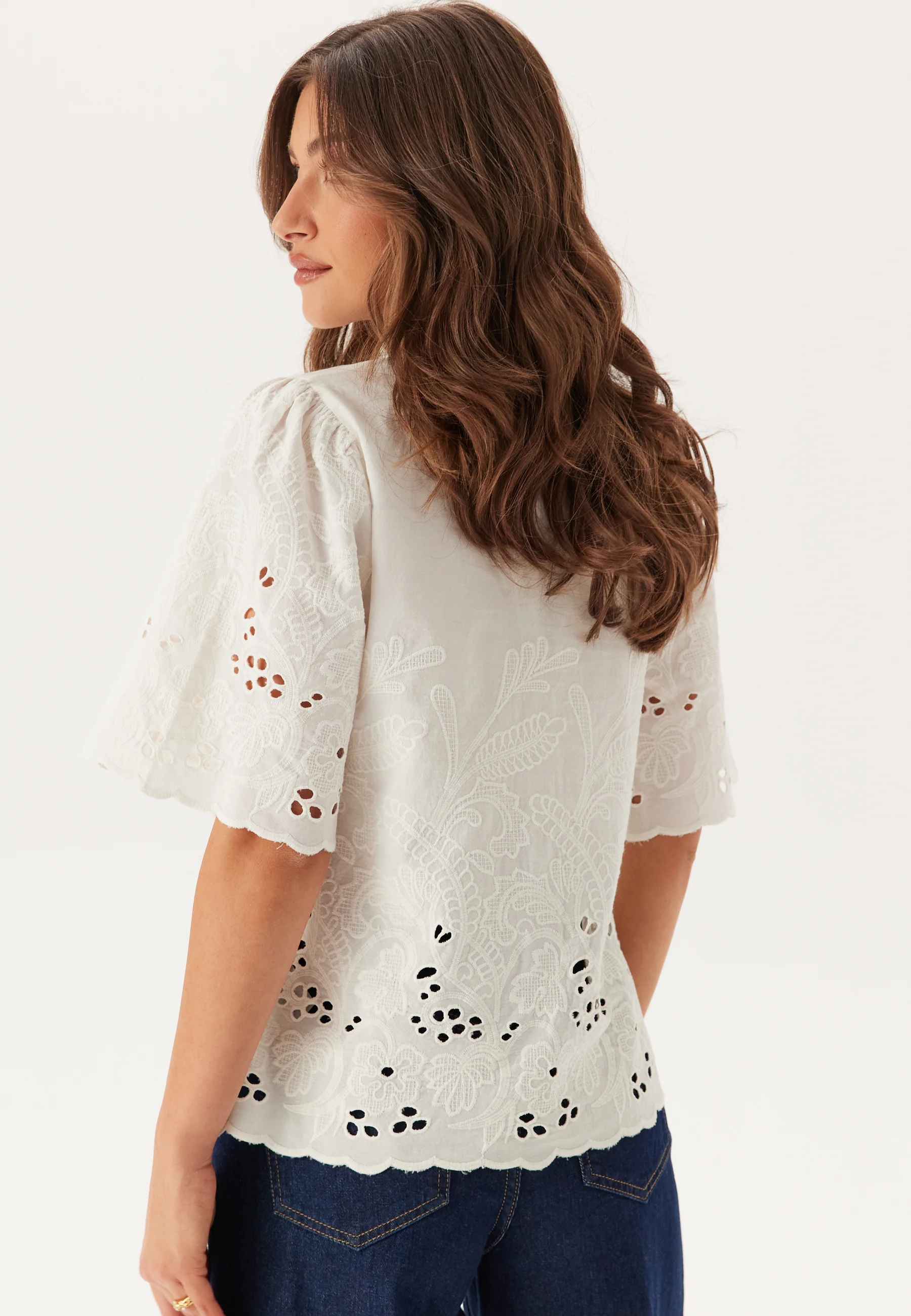 Slfdahlia Ss Broderi Shirt - Image 2