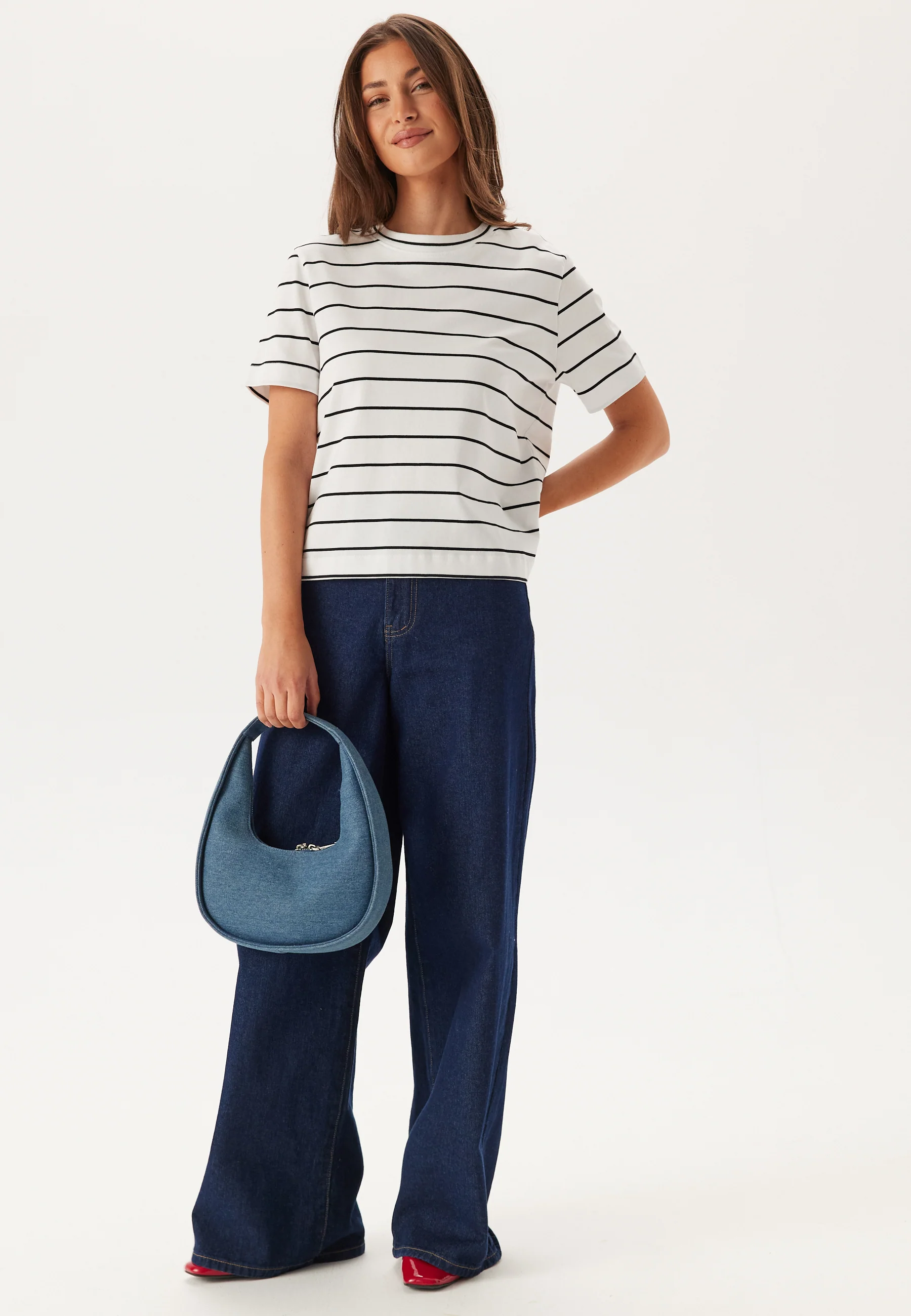 Slfessentail Striped Boxy Tee - Image 4