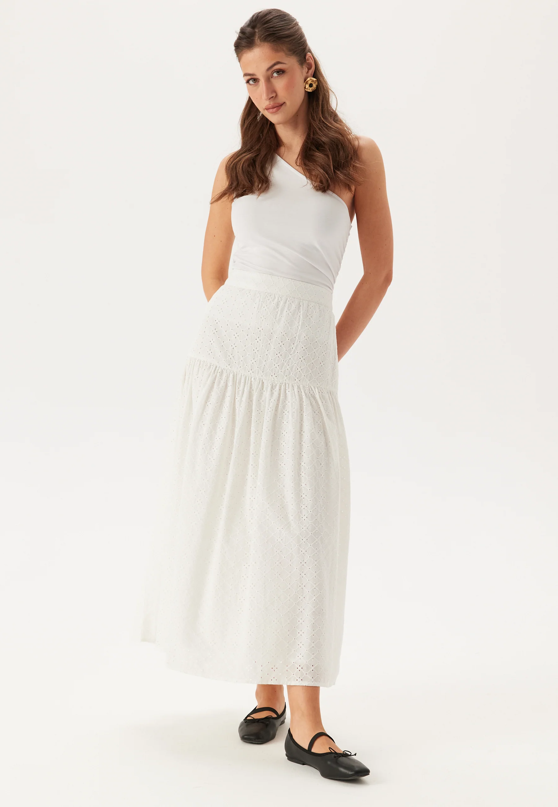 Slfhannah Mw Long Broderi Skirt - Image 3