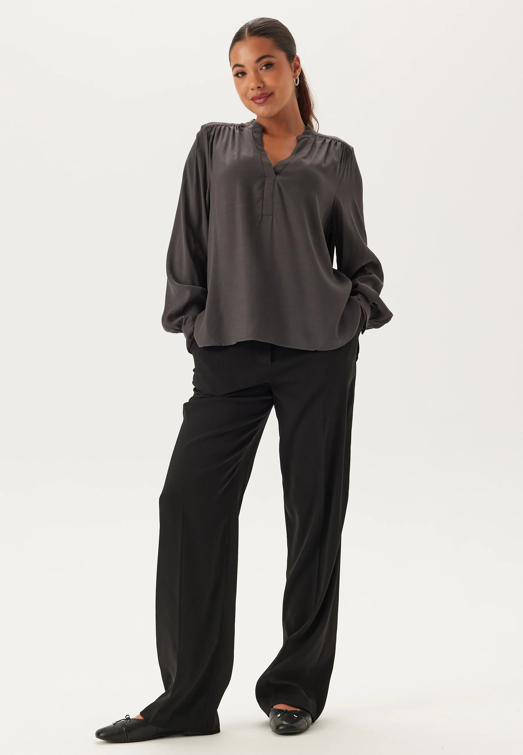 Slfmaddi Ls V-neck Top - Image 3