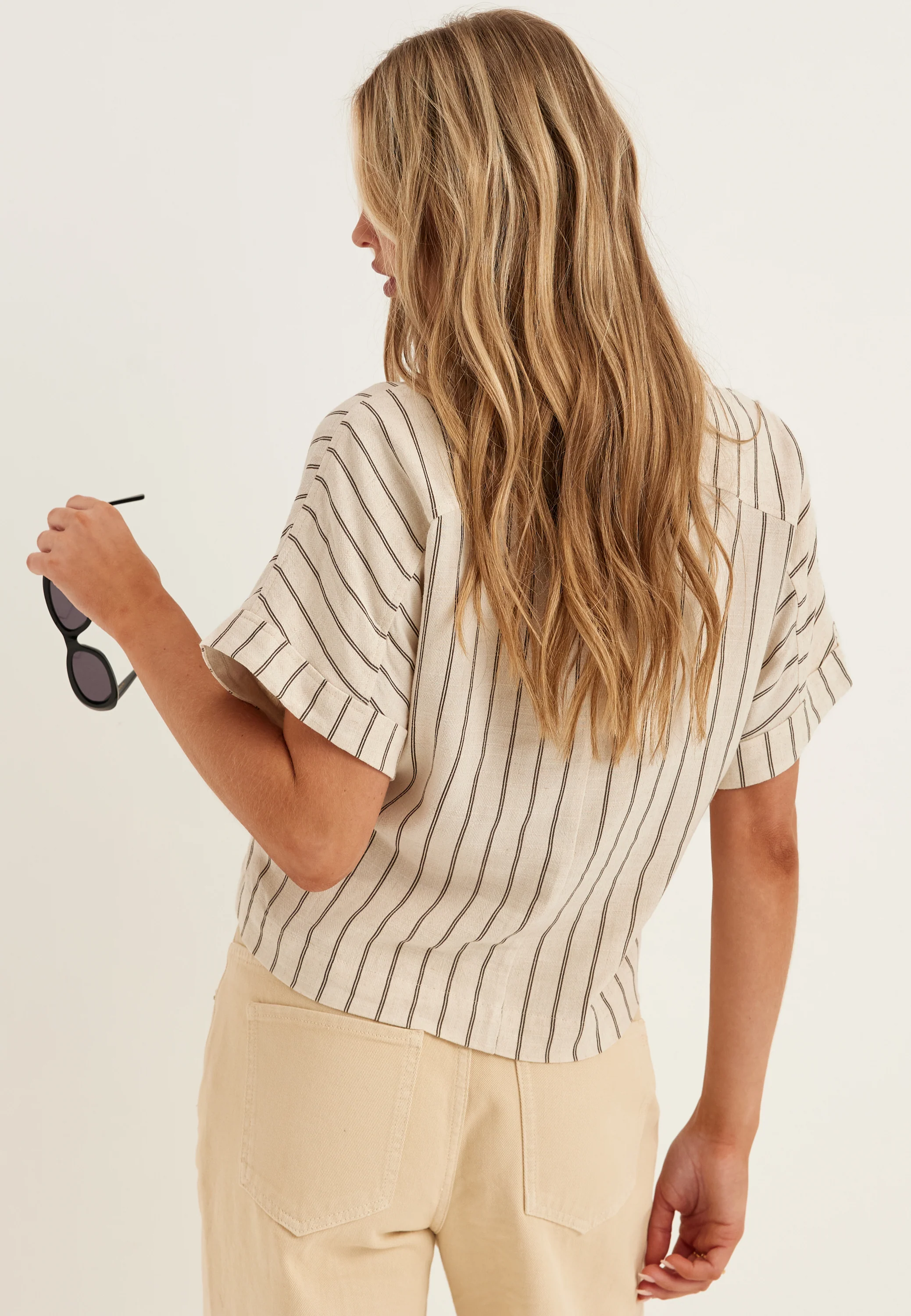 Slfviva Ss Striped Cropped Sunshirt - Image 2