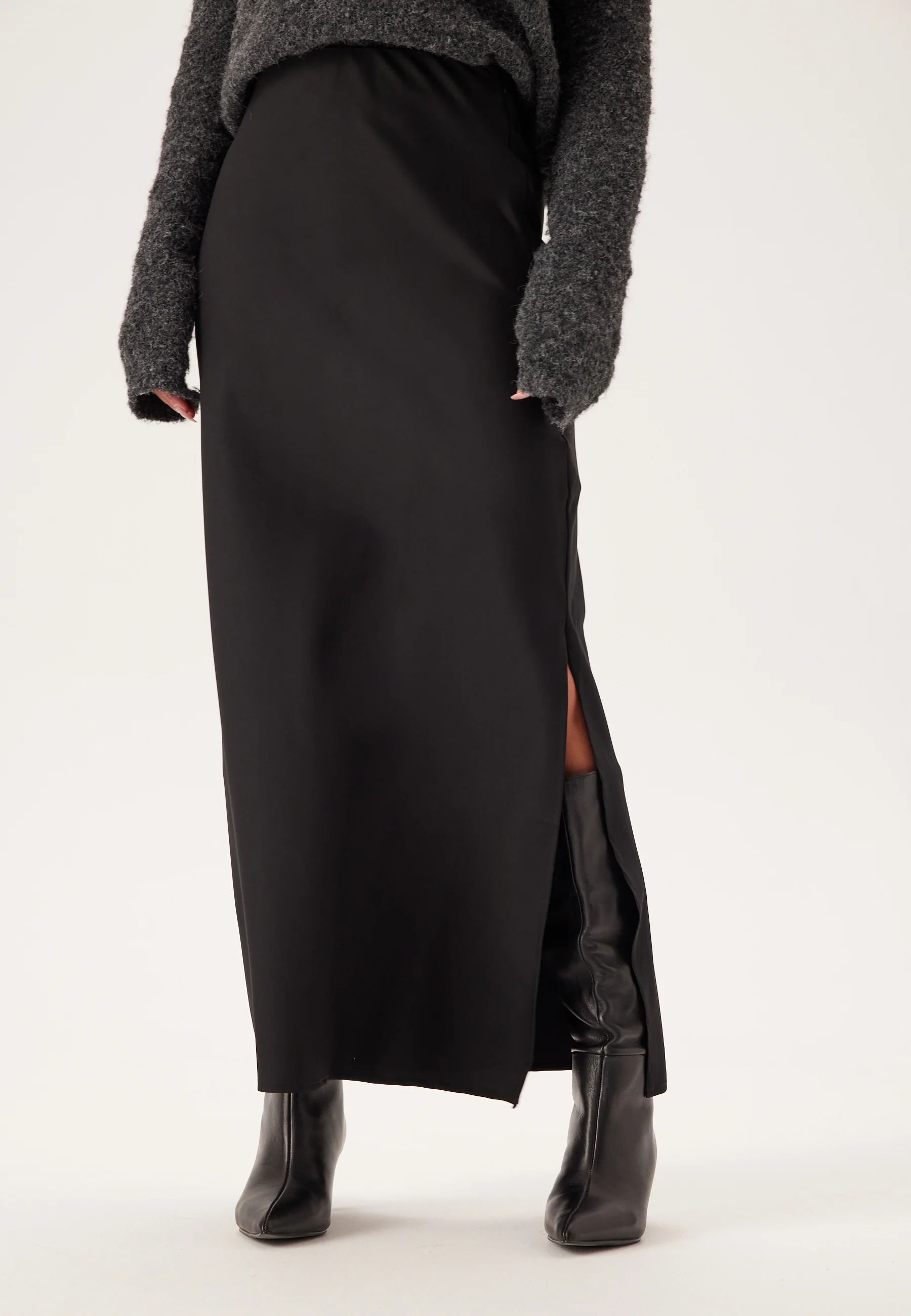 Slit Satin Maxi Skirt - Image 3
