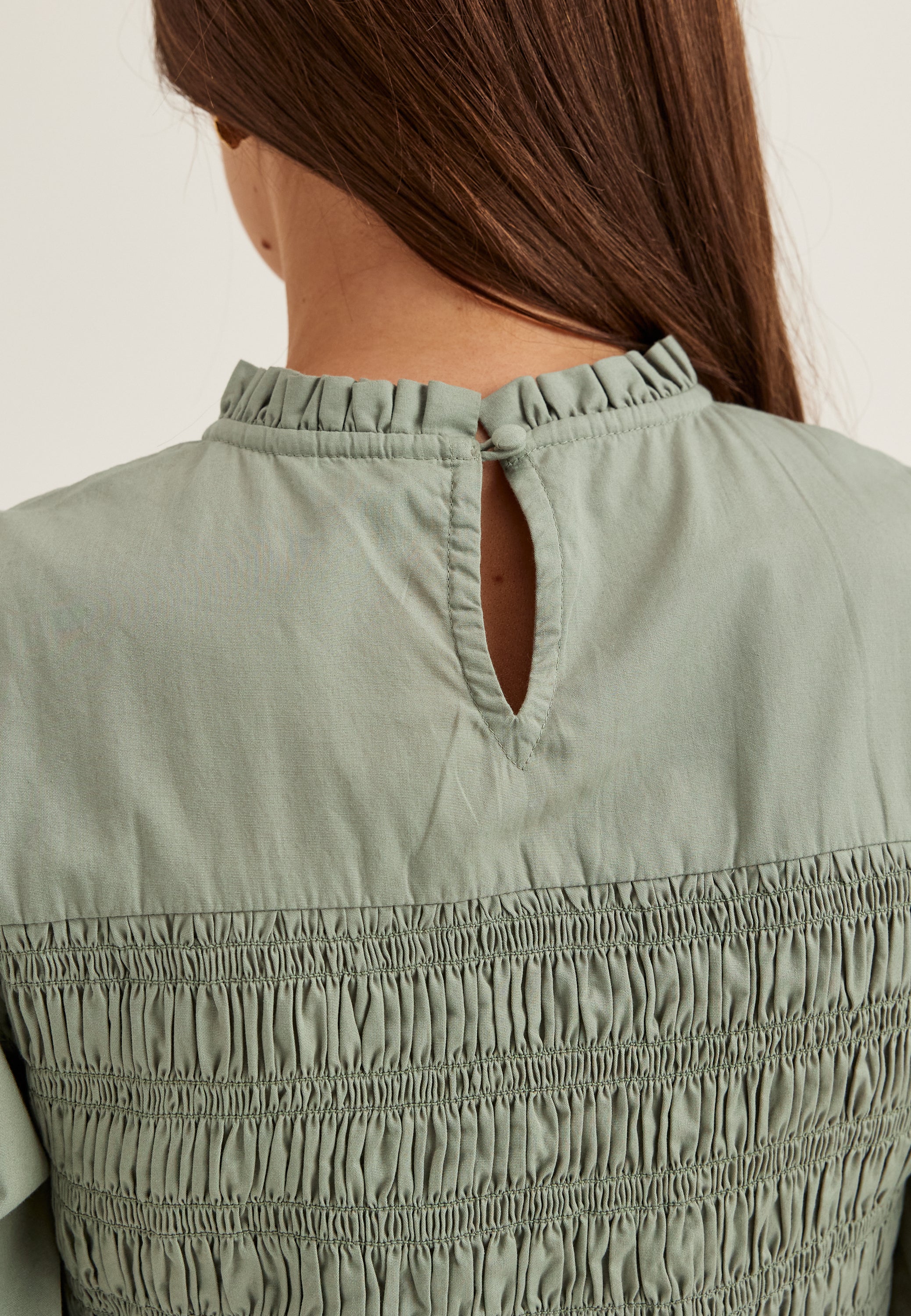 Smock Short Sleeve Cotton Dress - Image 4