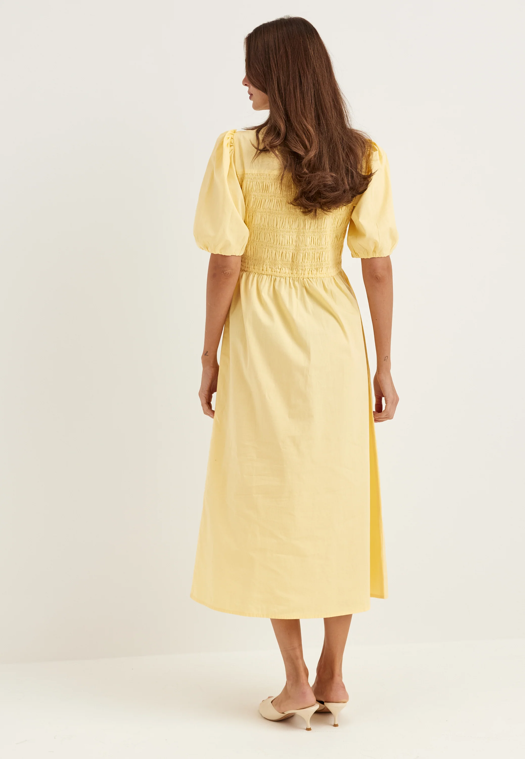 Smock Short Sleeve Cotton Dress - Image 3