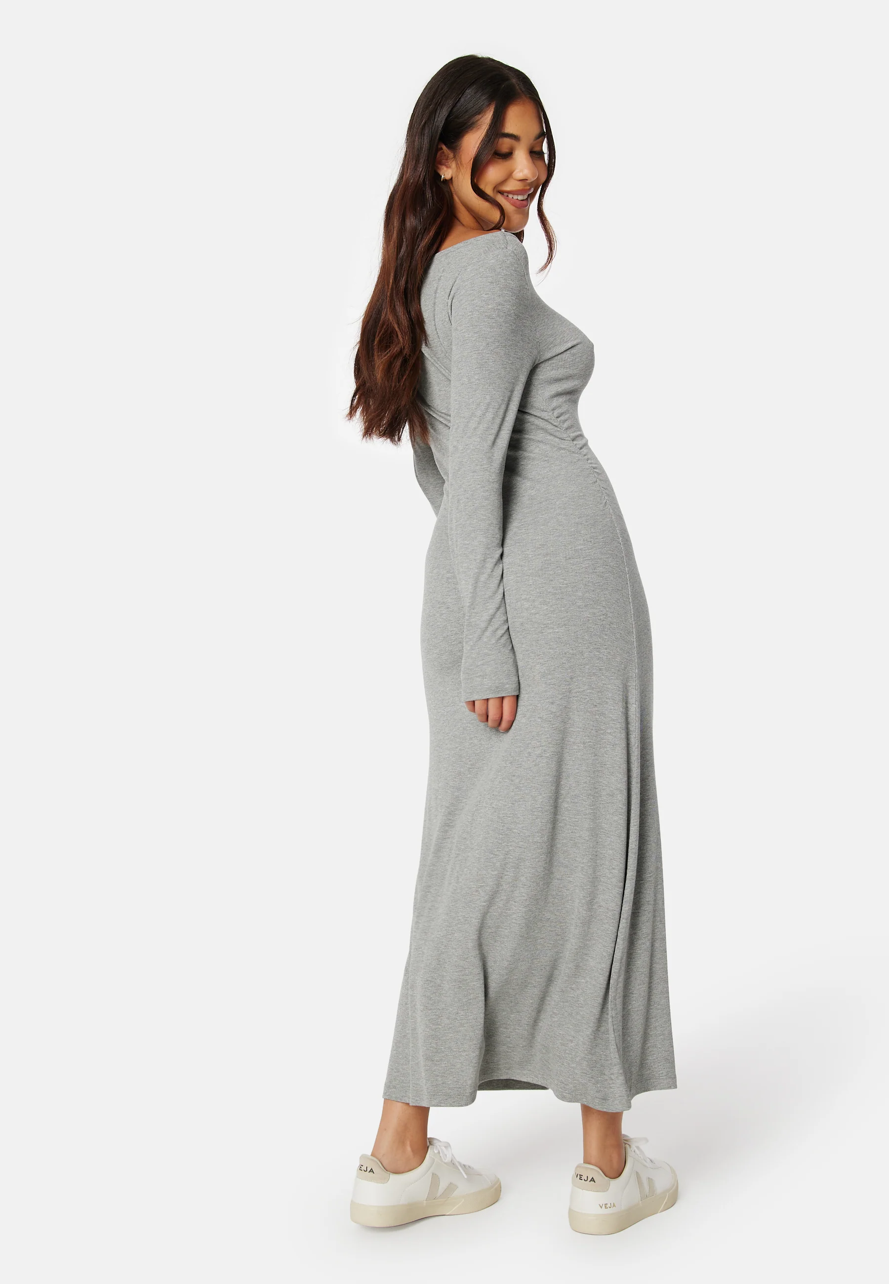 Soft L/S Ruched Dress - Image 3