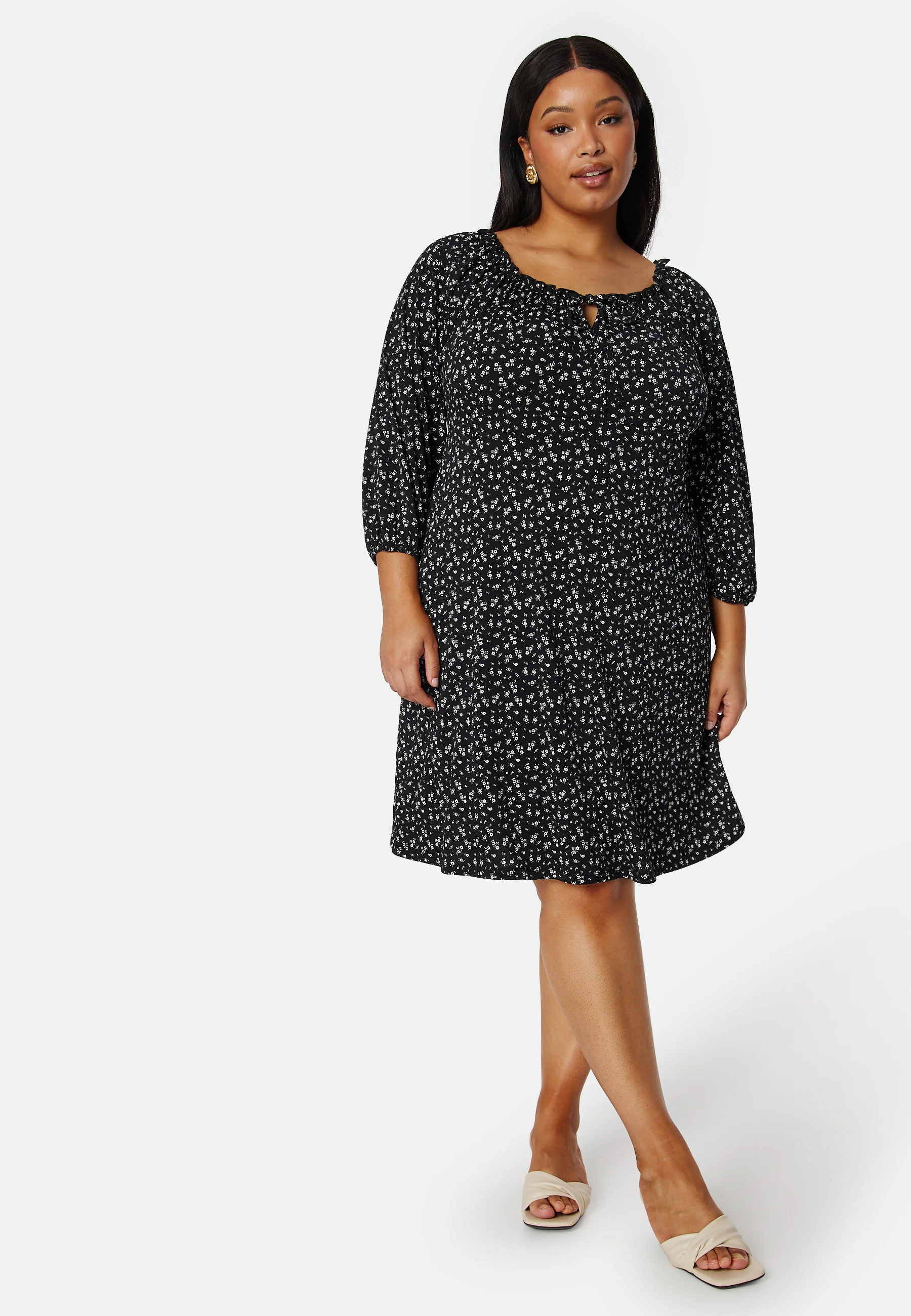 Soft Puff Sleeve Dress - Image 6