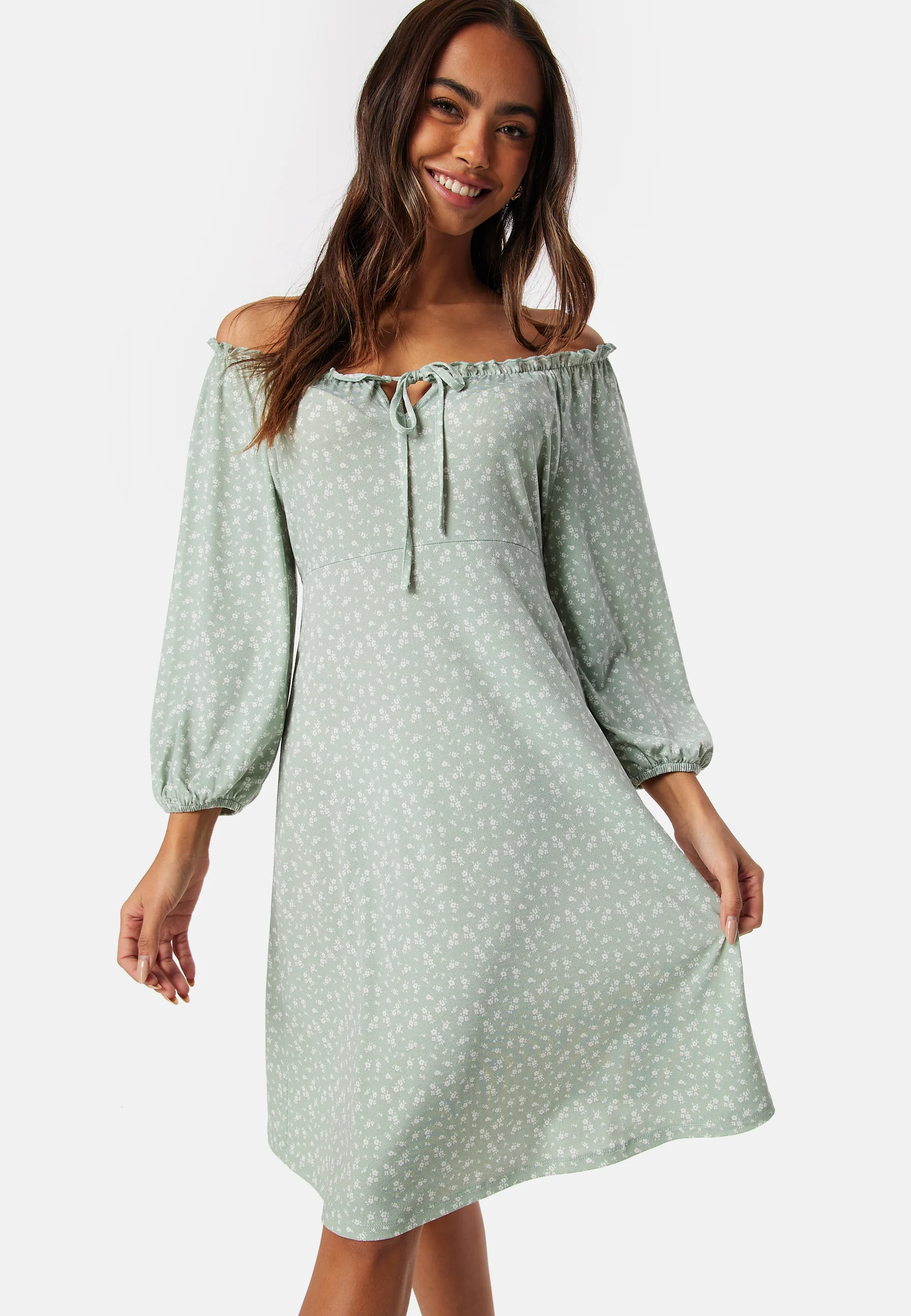 Soft Puff Sleeve Dress - Image 2