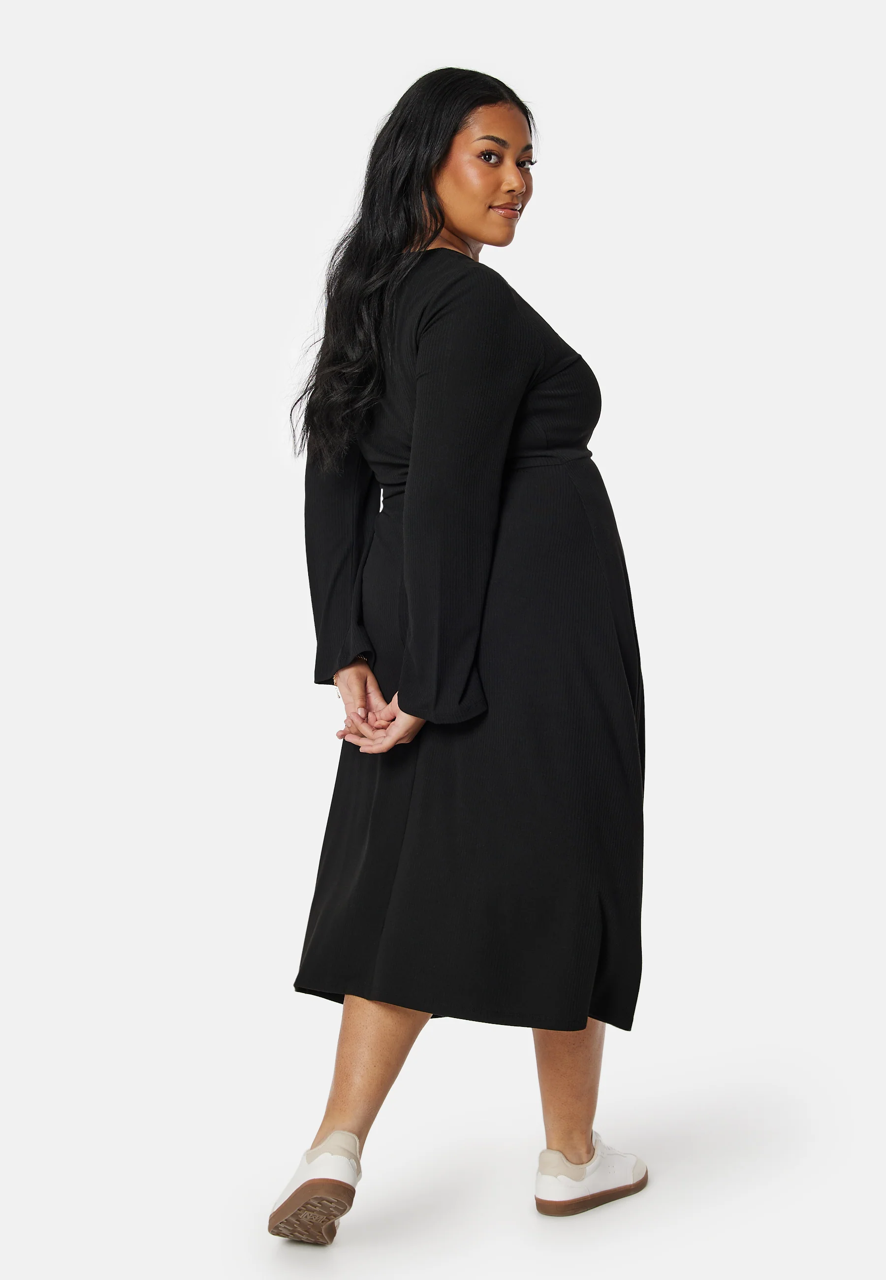Soft Rib Slit Midi Dress - Image 7