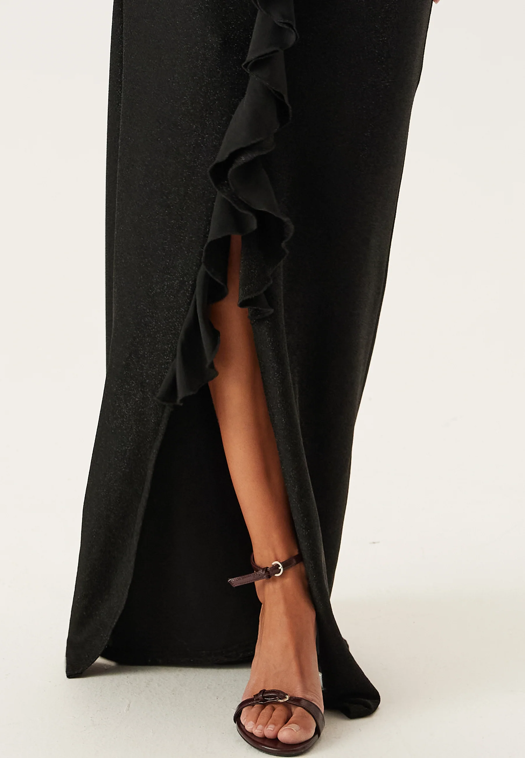 Sparkling Low V-neck Slit Gown - Image 7
