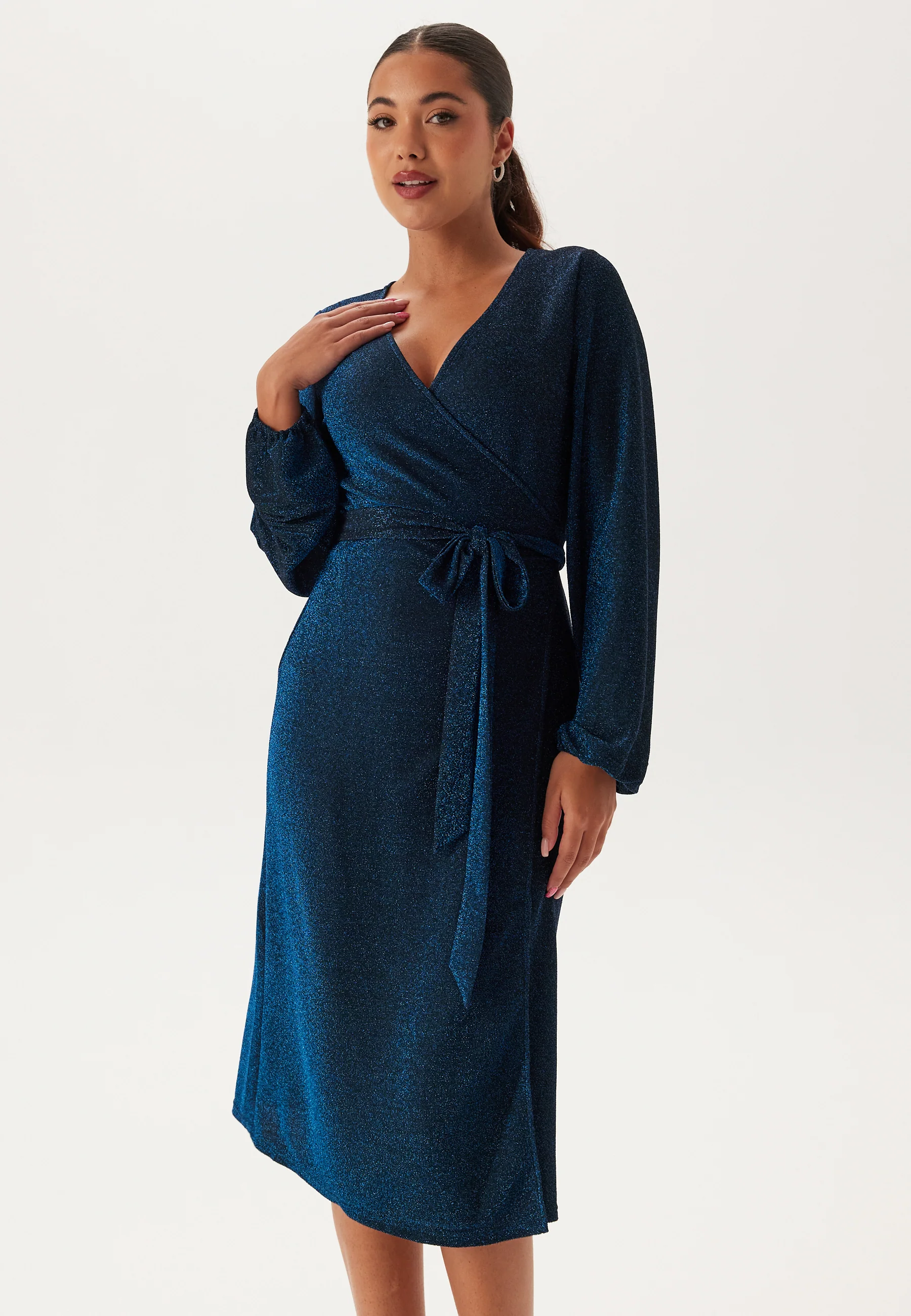 Sparkling Midi Wrap Dress - Image 2