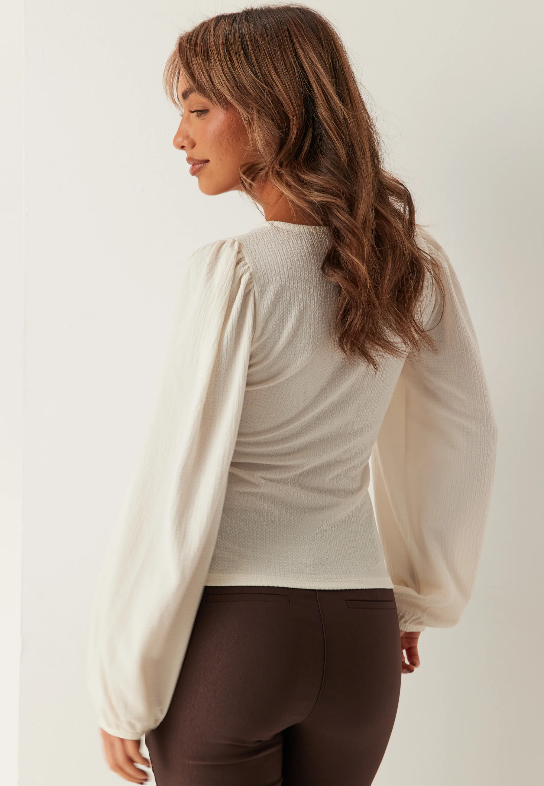 Square Neck Balloon Sleeve Top - Image 2