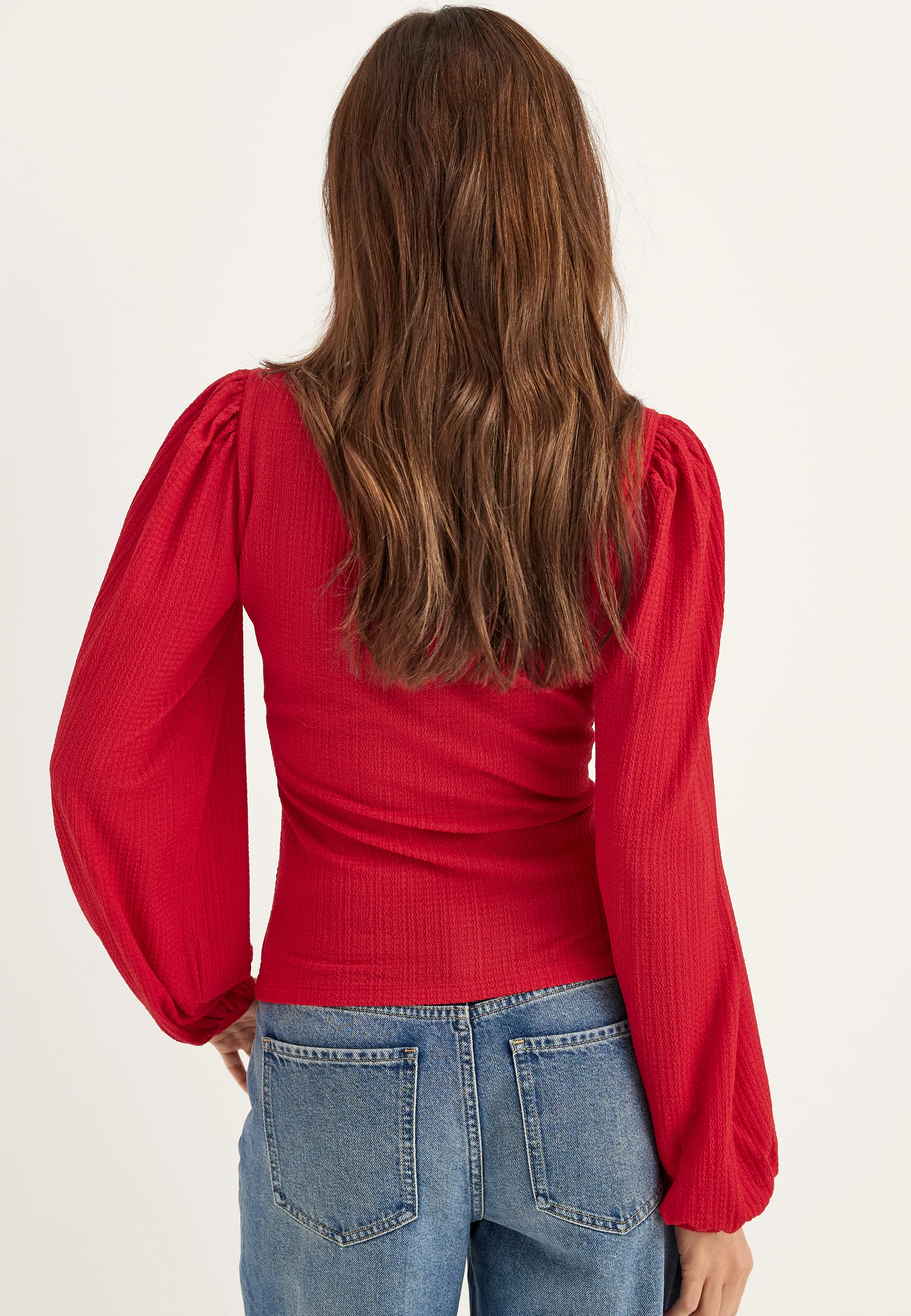 Square Neck Balloon Sleeve Top - Image 2
