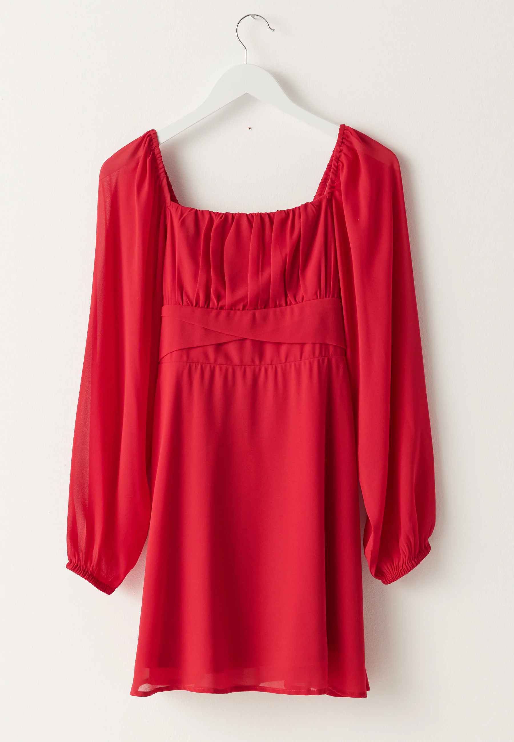 Square Neck L/S Georgette Dress - Image 8