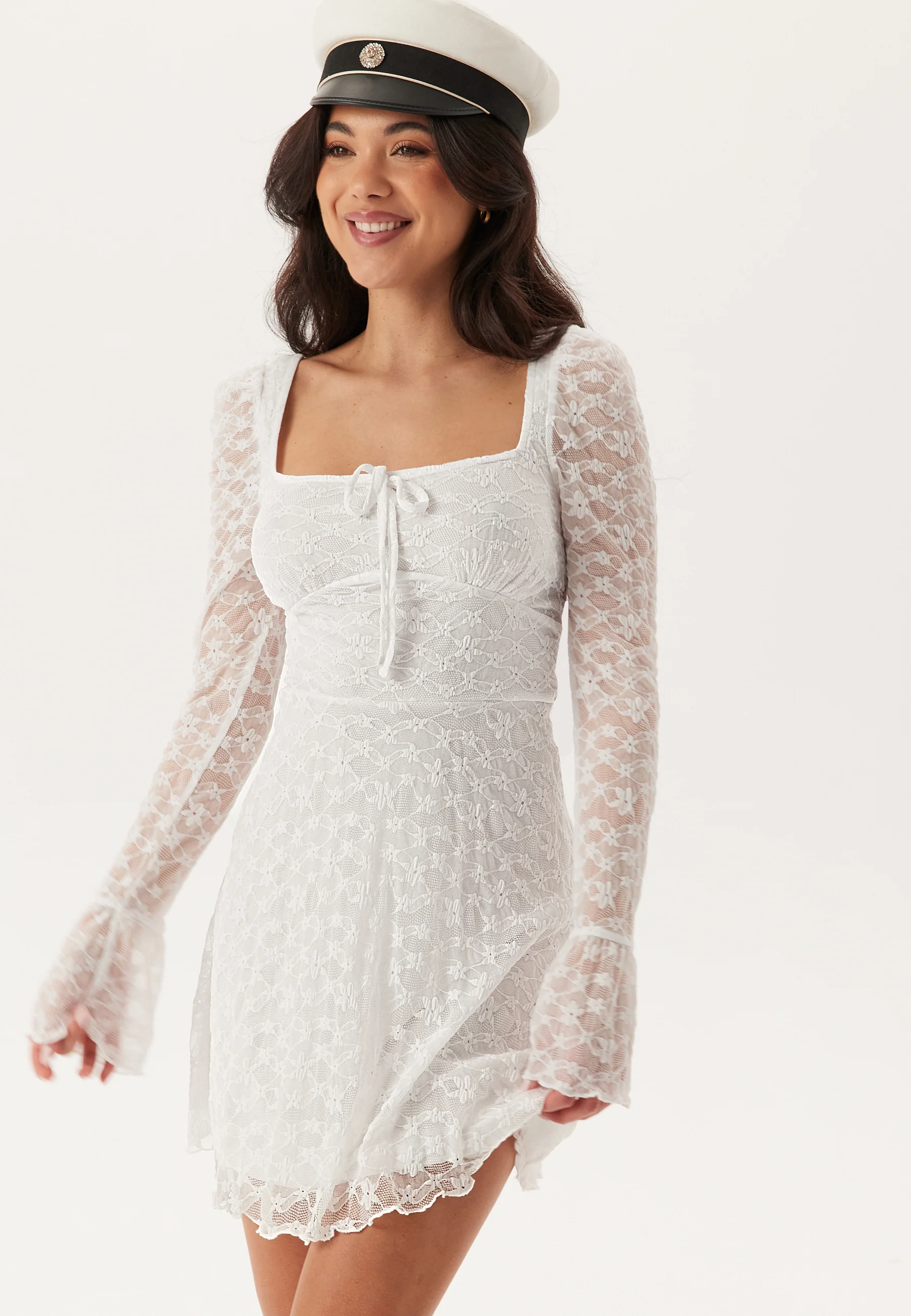 Square Neck Lace Dress - Image 5