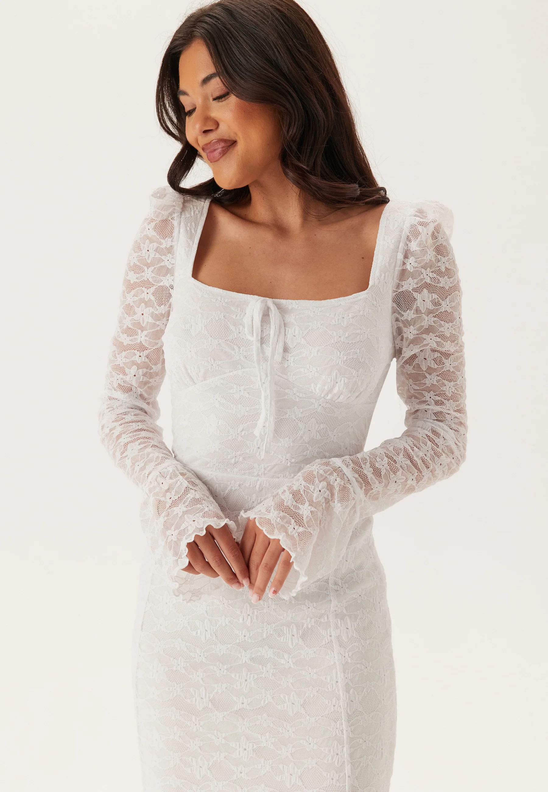 Square Neck Lace Dress - Image 4