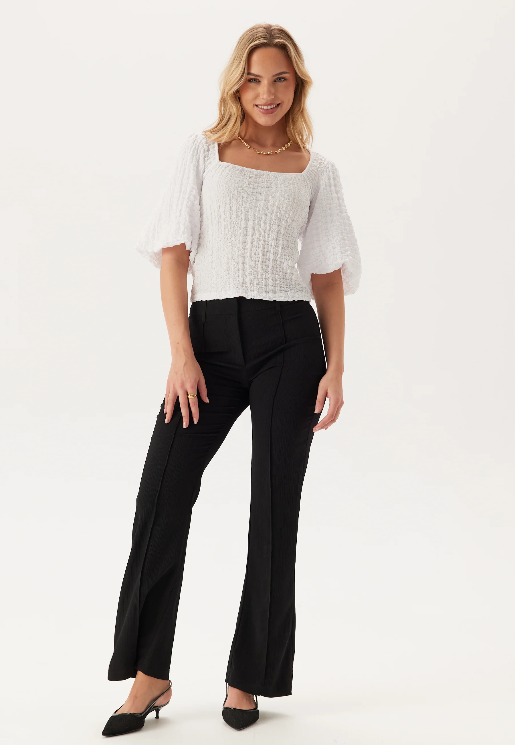 Square Neck Volume Sleeve Top - Image 3