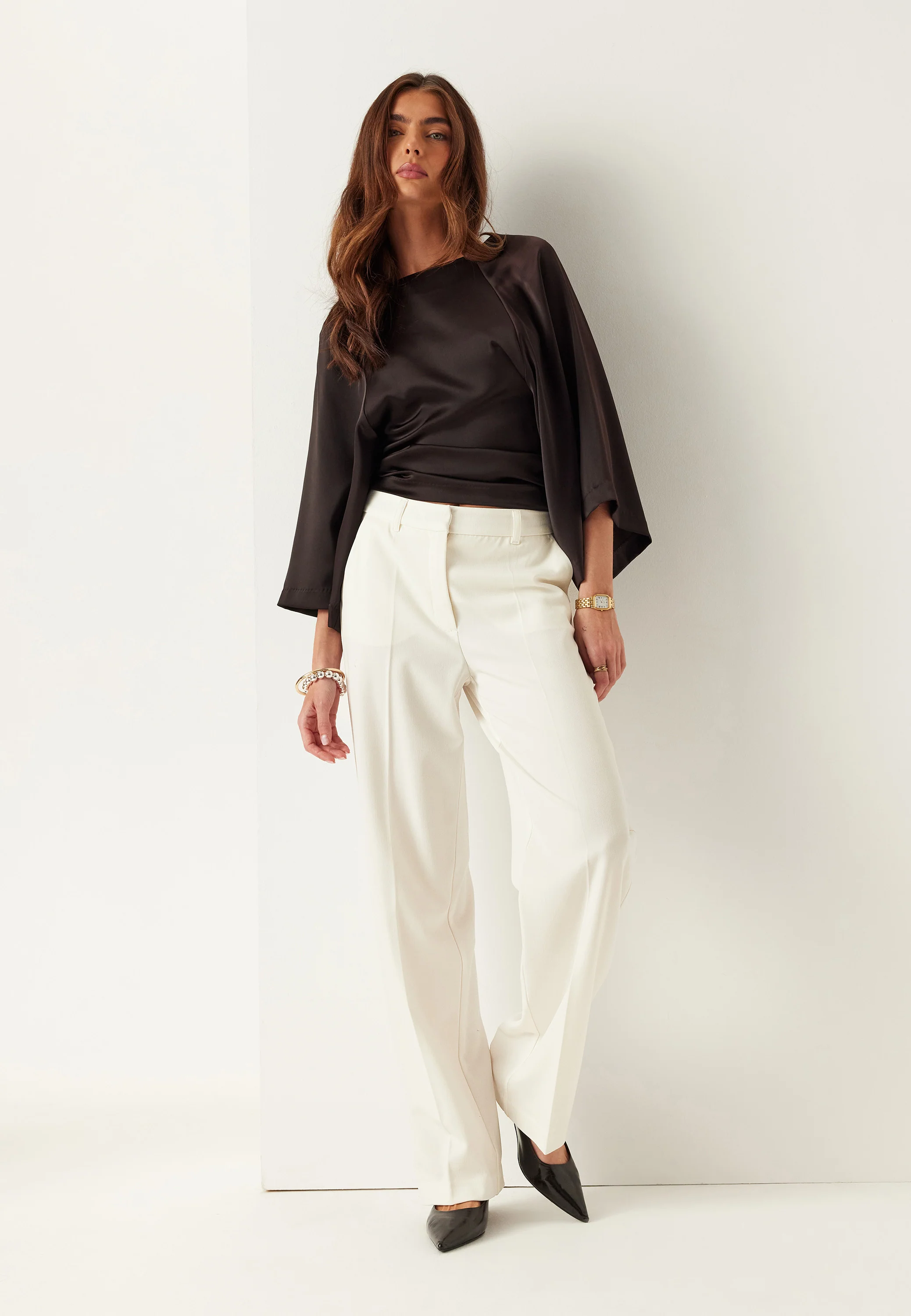 Straight High Waist Suit Trousers - Image 3