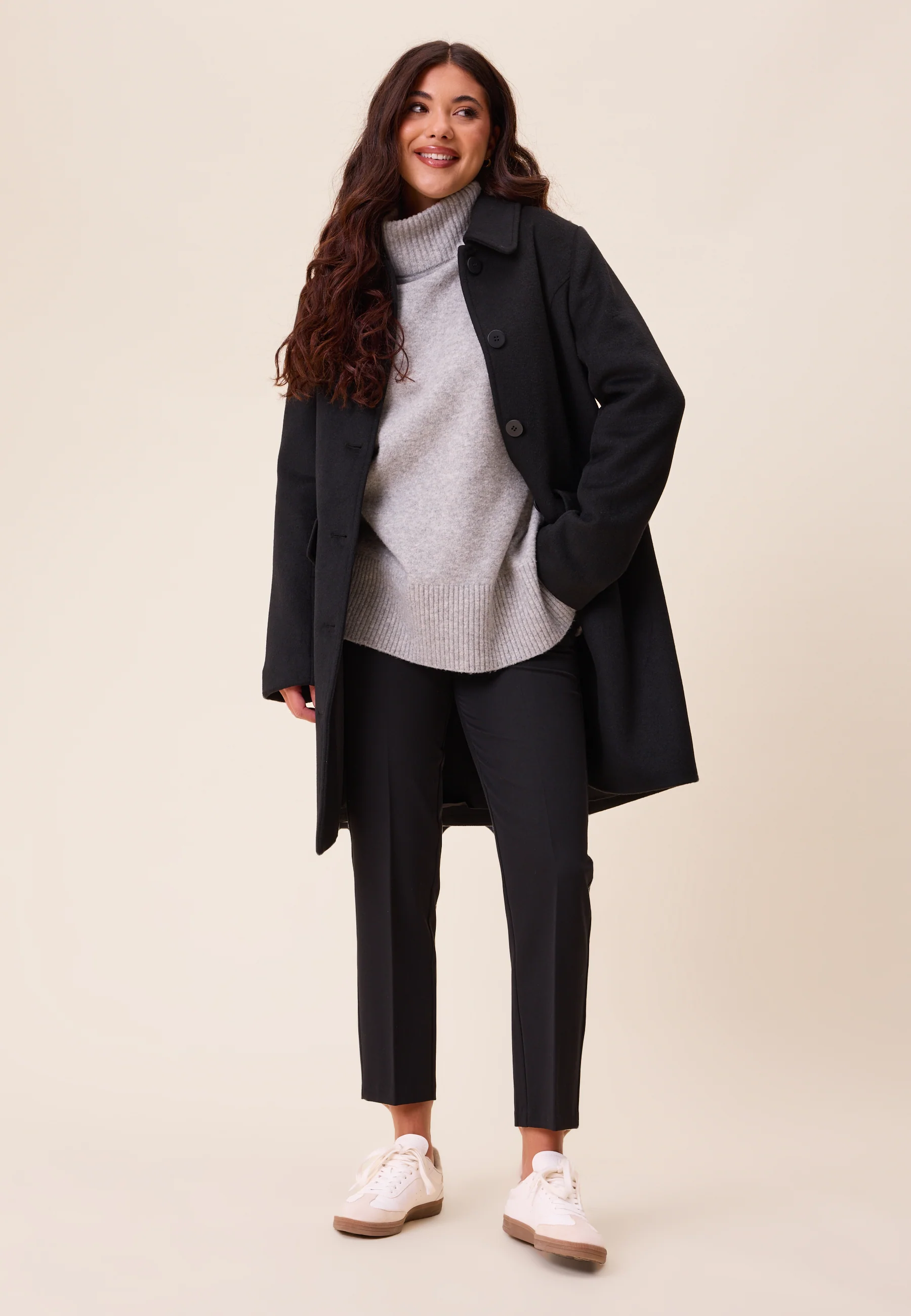 Straight Wool Blend Coat - Image 3