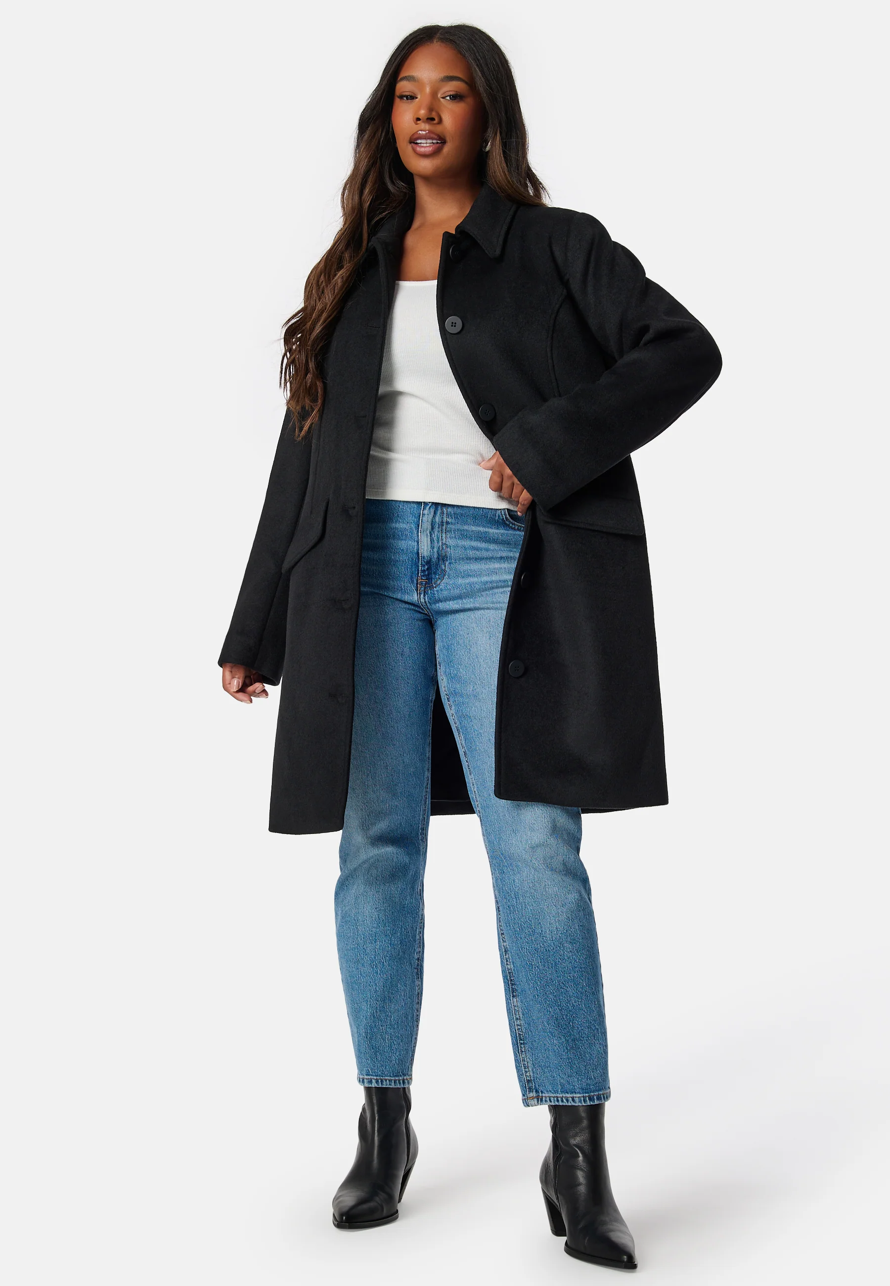 Straight Wool Blend Coat - Image 5