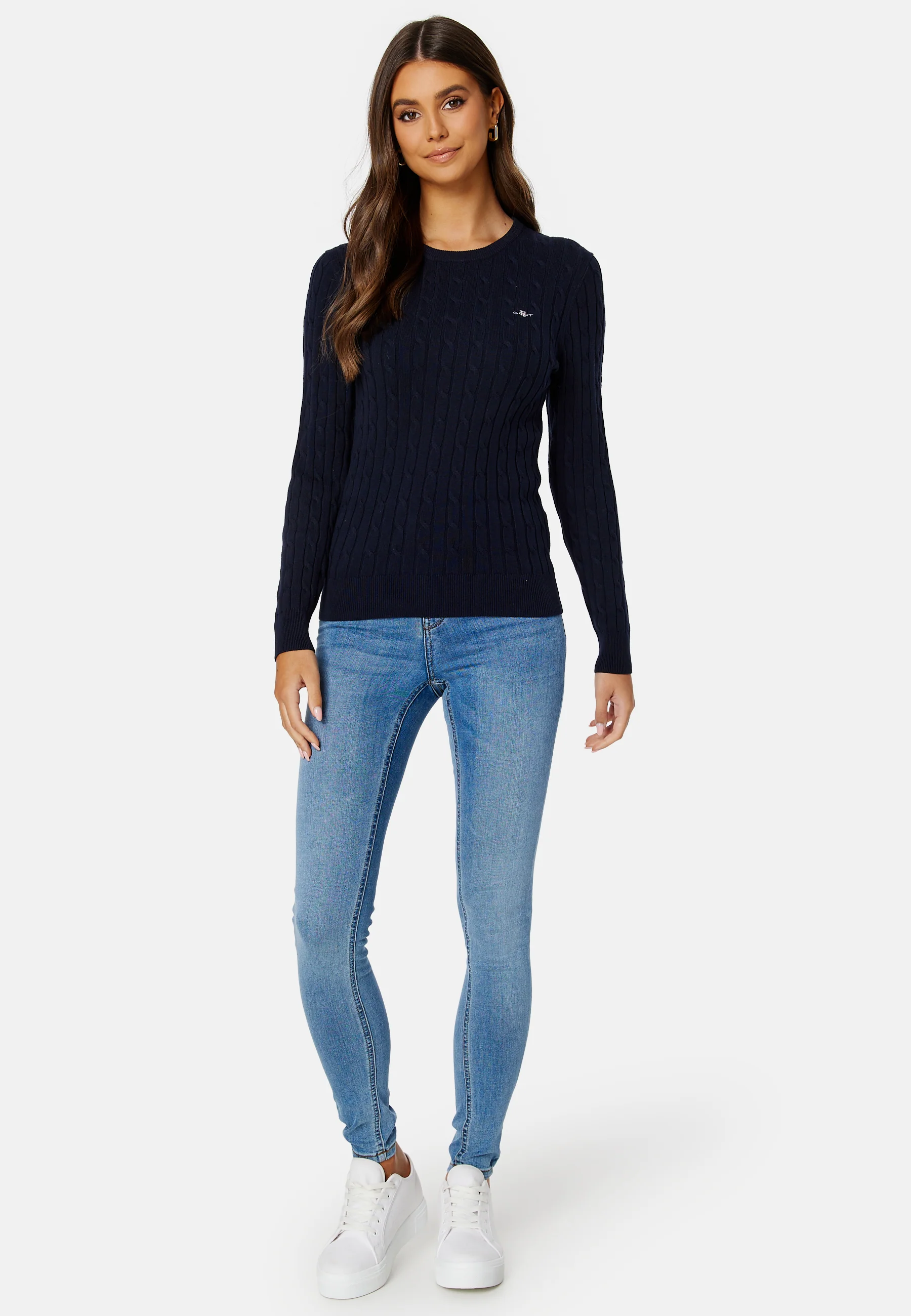 Stretch Cotton Cable C-Neck - Image 3